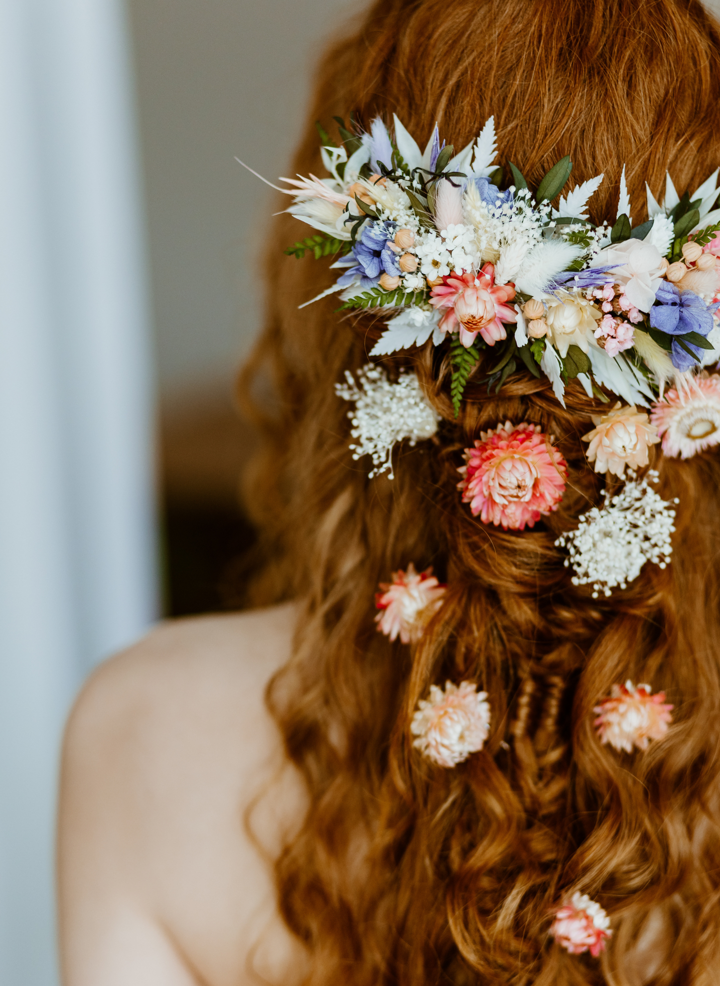 Ziggy Pastel Bridal Dried Flower Wedding Headpiece