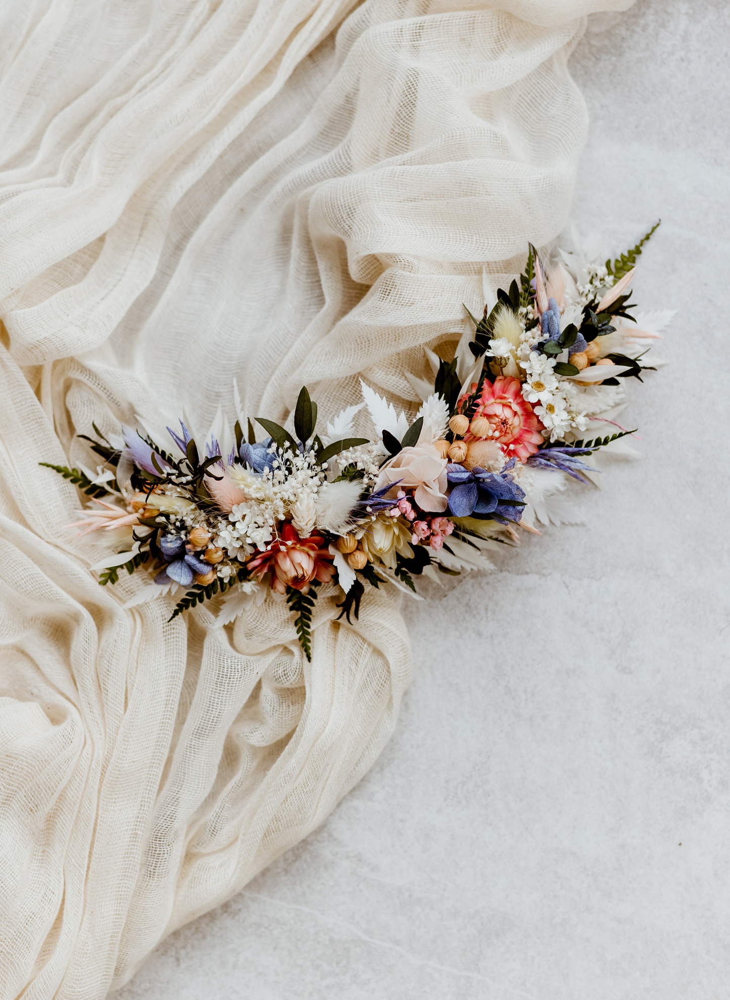 Ziggy Pastel Bridal Dried Flower Wedding Headpiece