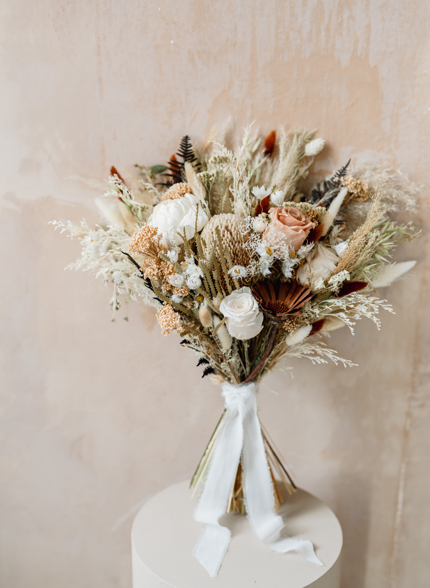 Adelaide Bohemian Dried Flower Flat Back Wedding Bridal Bouquet 2