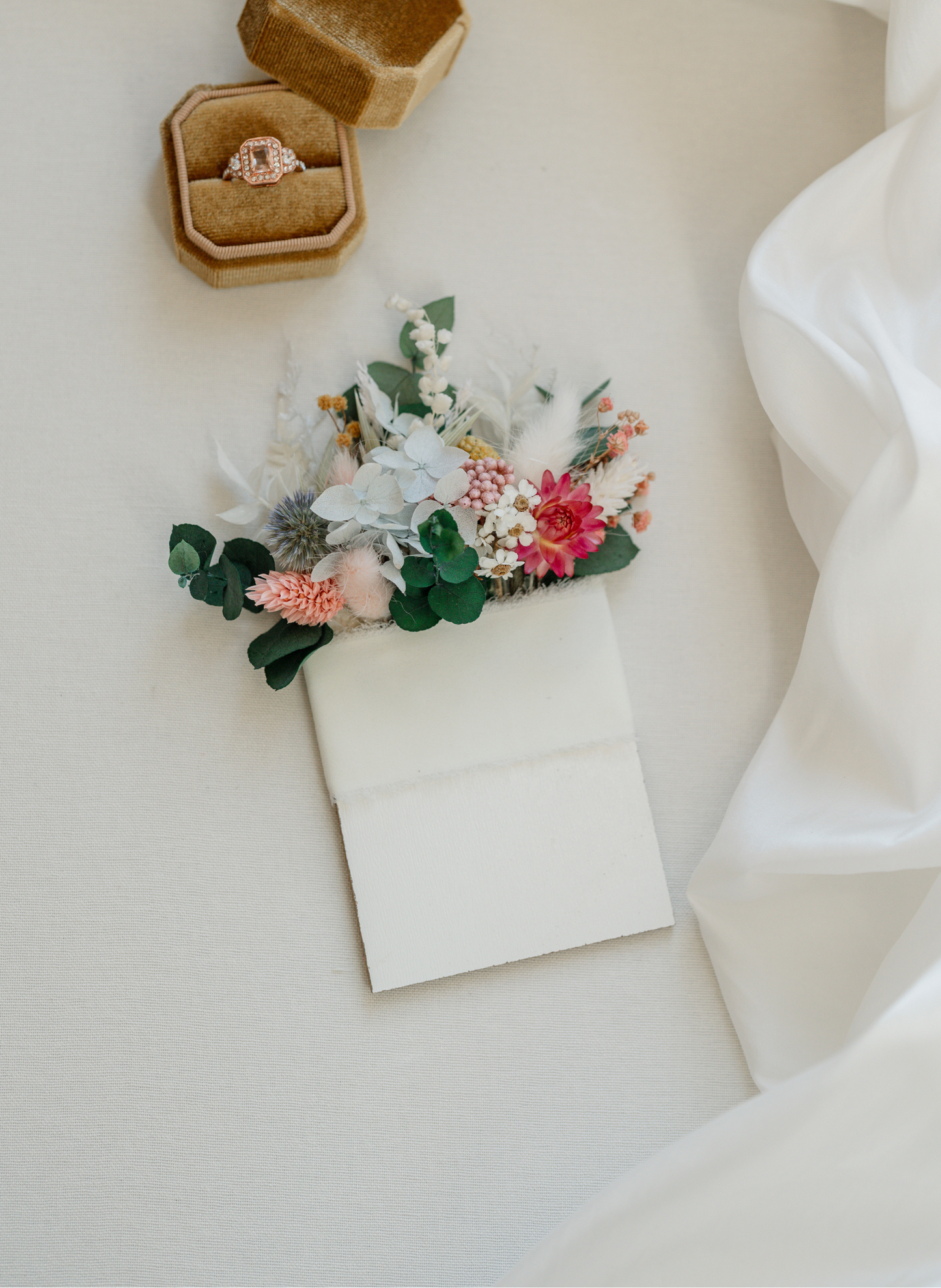 Anastasia Colourful Dried and Preserved Flower Wedding Pocket Square Meadow