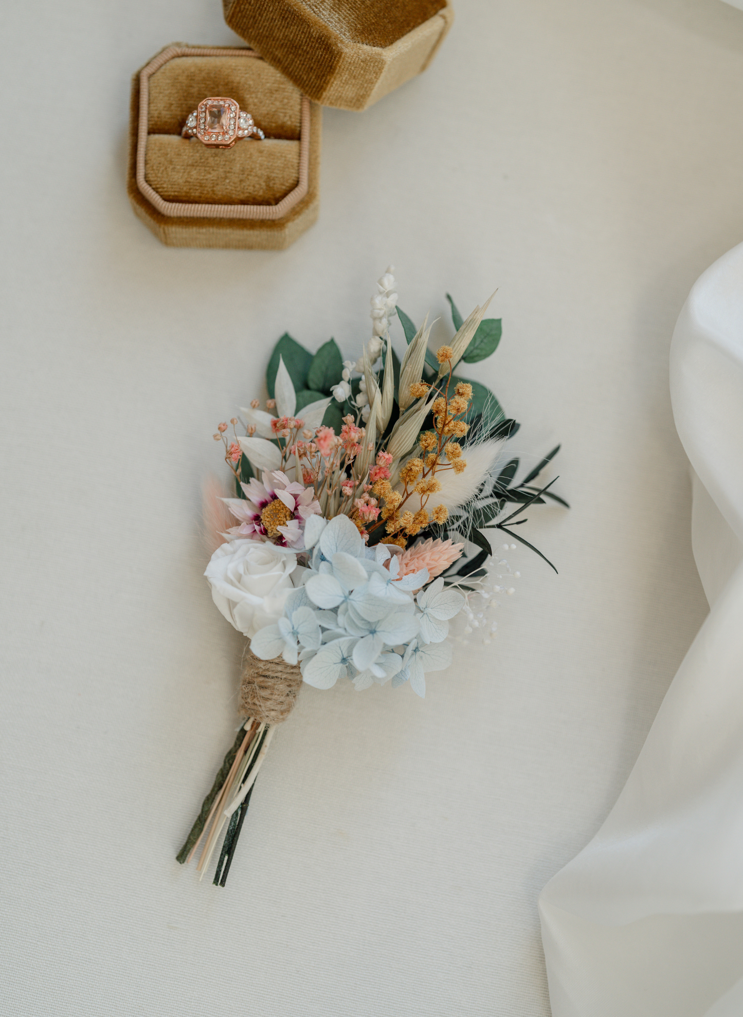 Anastasia Colourful Wedding Dried Flower Buttonhole/ Boutonnière