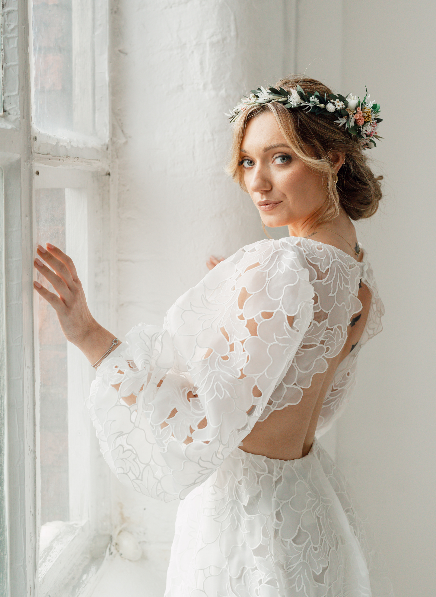 Anastasia Colourful Wedding Dried Flower Crown Headband 1