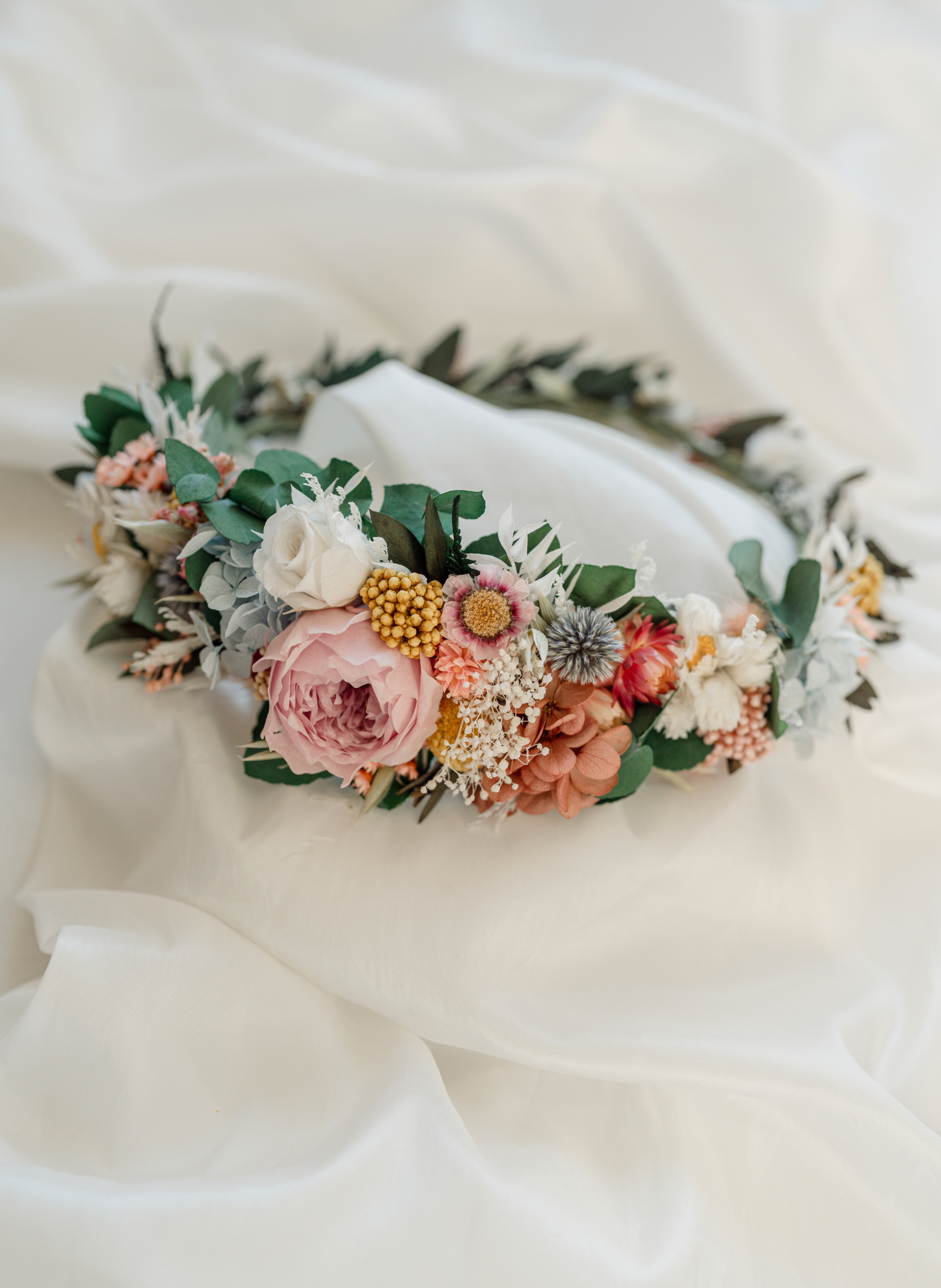 Anastasia Colourful Wedding Dried Flower Crown Headband 3