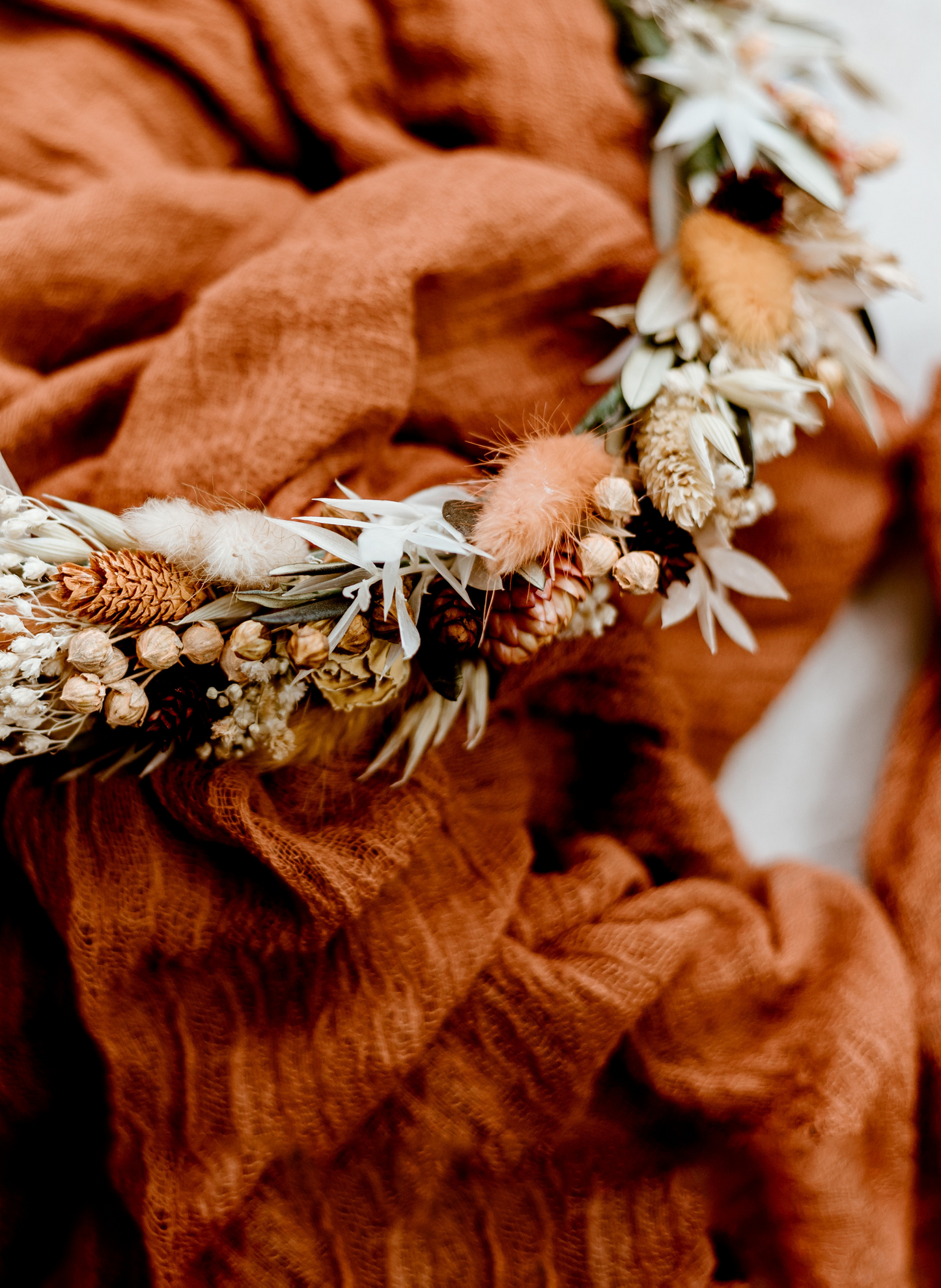 Aurelia Autumn Dried Flower Crown Wedding Headband 1