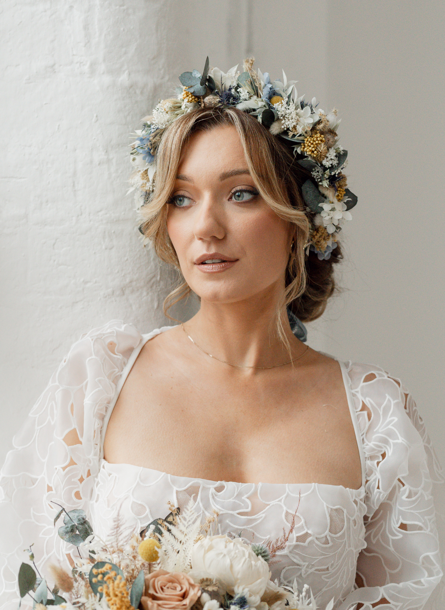 Blair Thistle Wedding Dried Flower Crown Wedding Headband 2