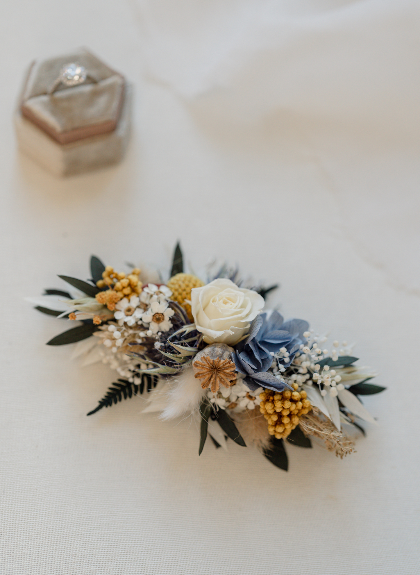 Blair Thistle Wedding Dried Flower Hair Comb 2
