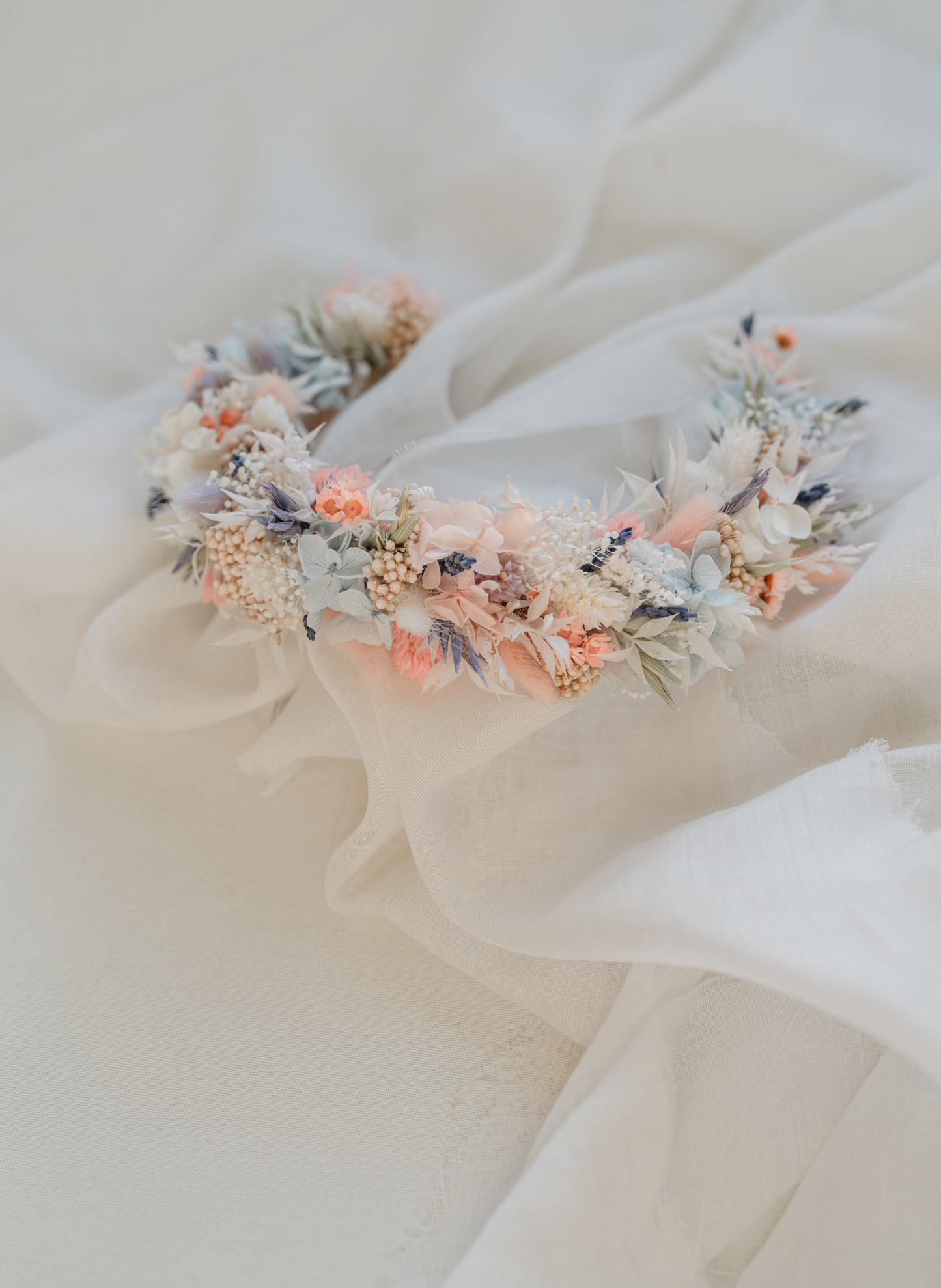 Blossom Pastel Bridal Dried Flower Crown Wedding Headband 2