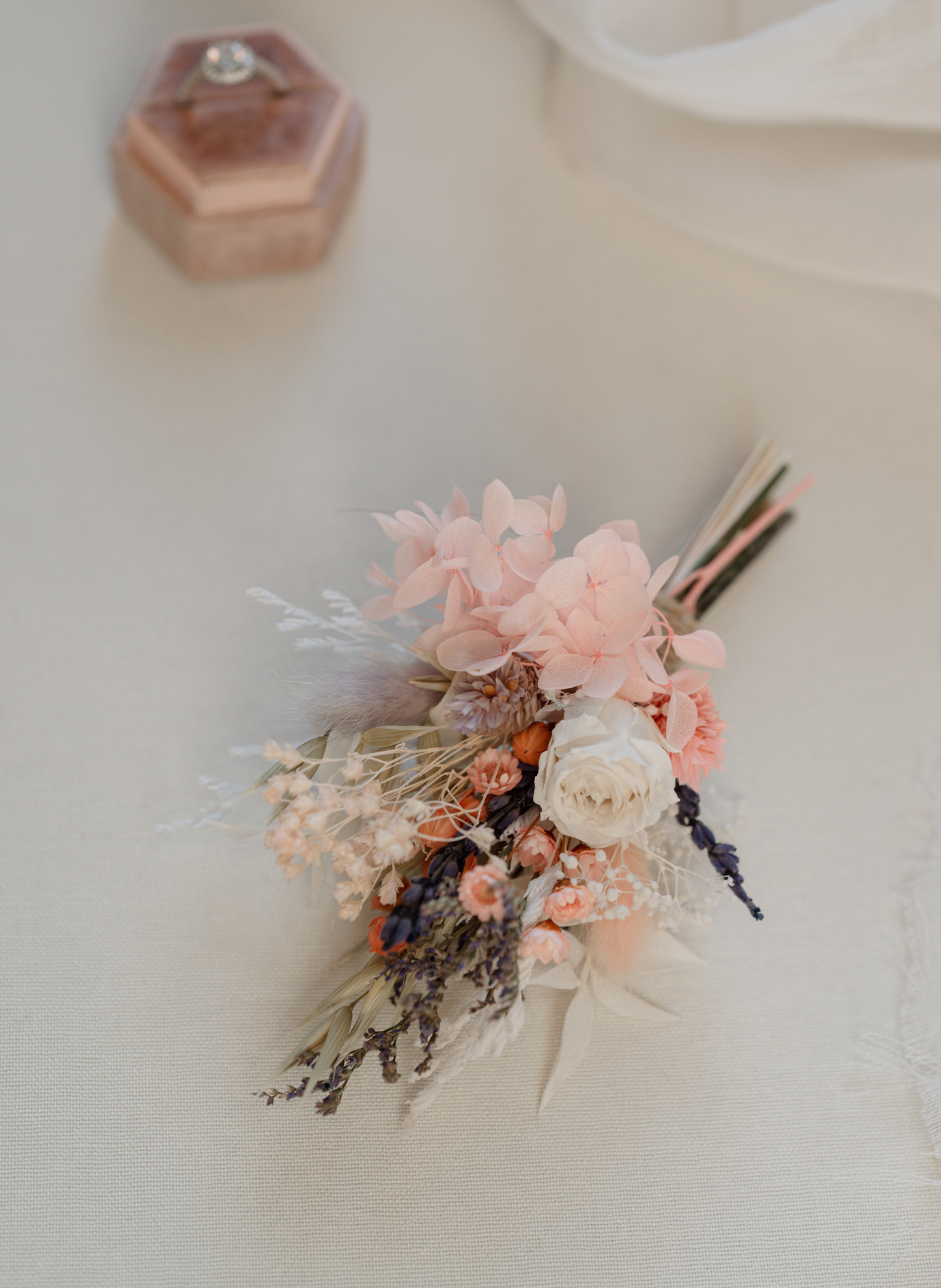 Blossom Pastel Wedding Dried Flower Buttonhole/ Boutonnière 1