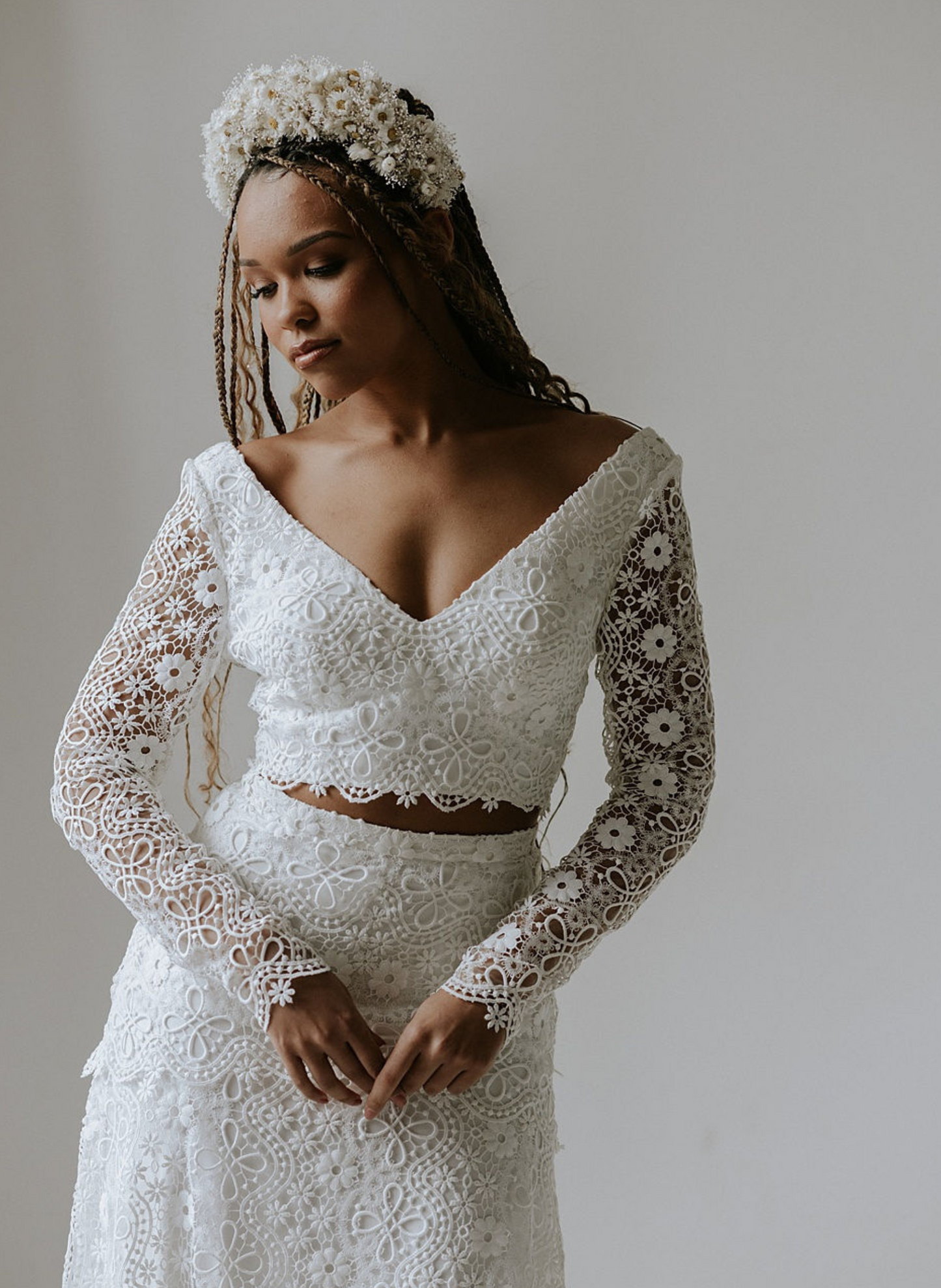 Daisy Chain Wedding Dried Flower Crown Headband 1