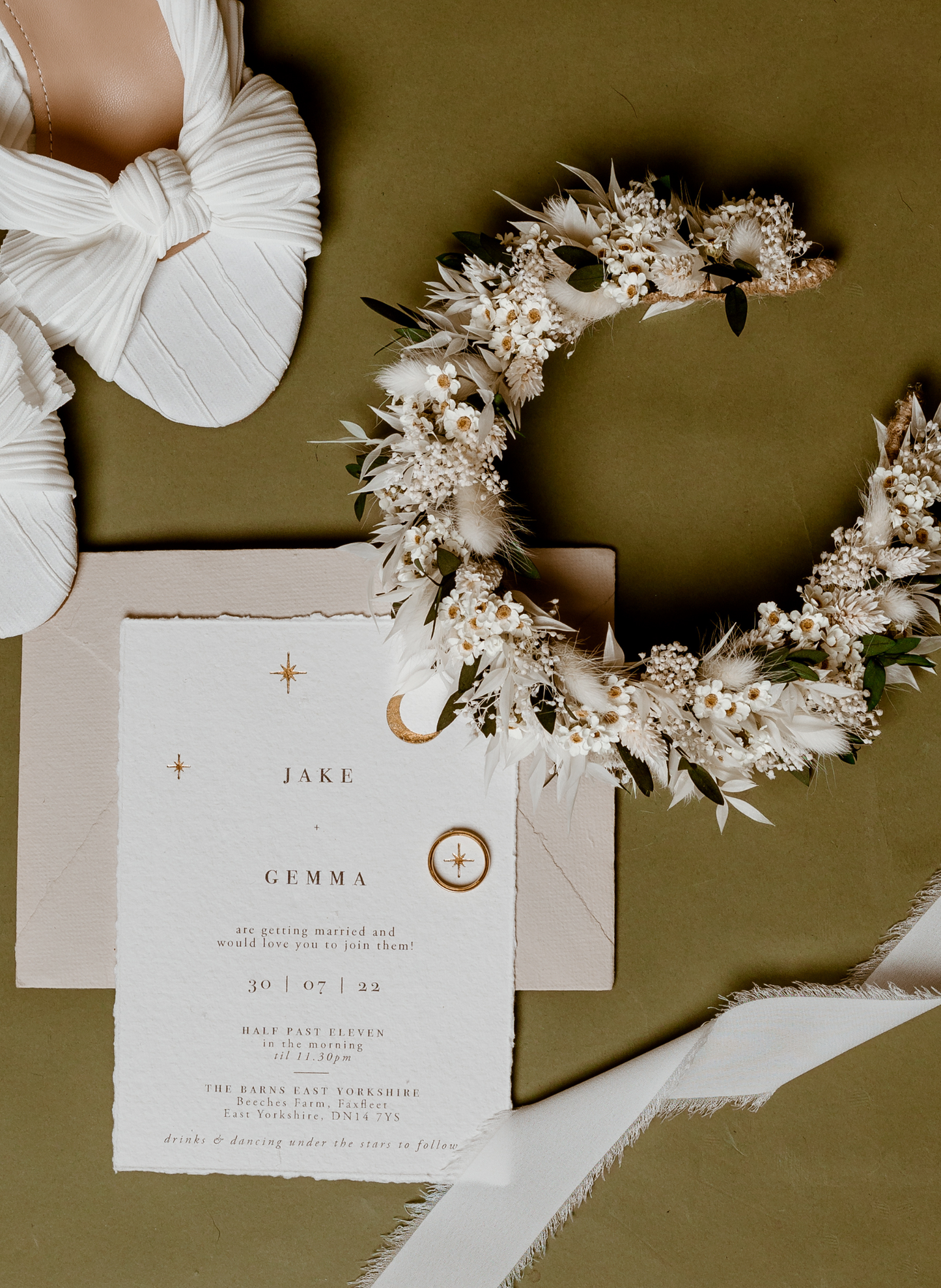 Daisy White Dried Flower Crown Wedding Headband 2