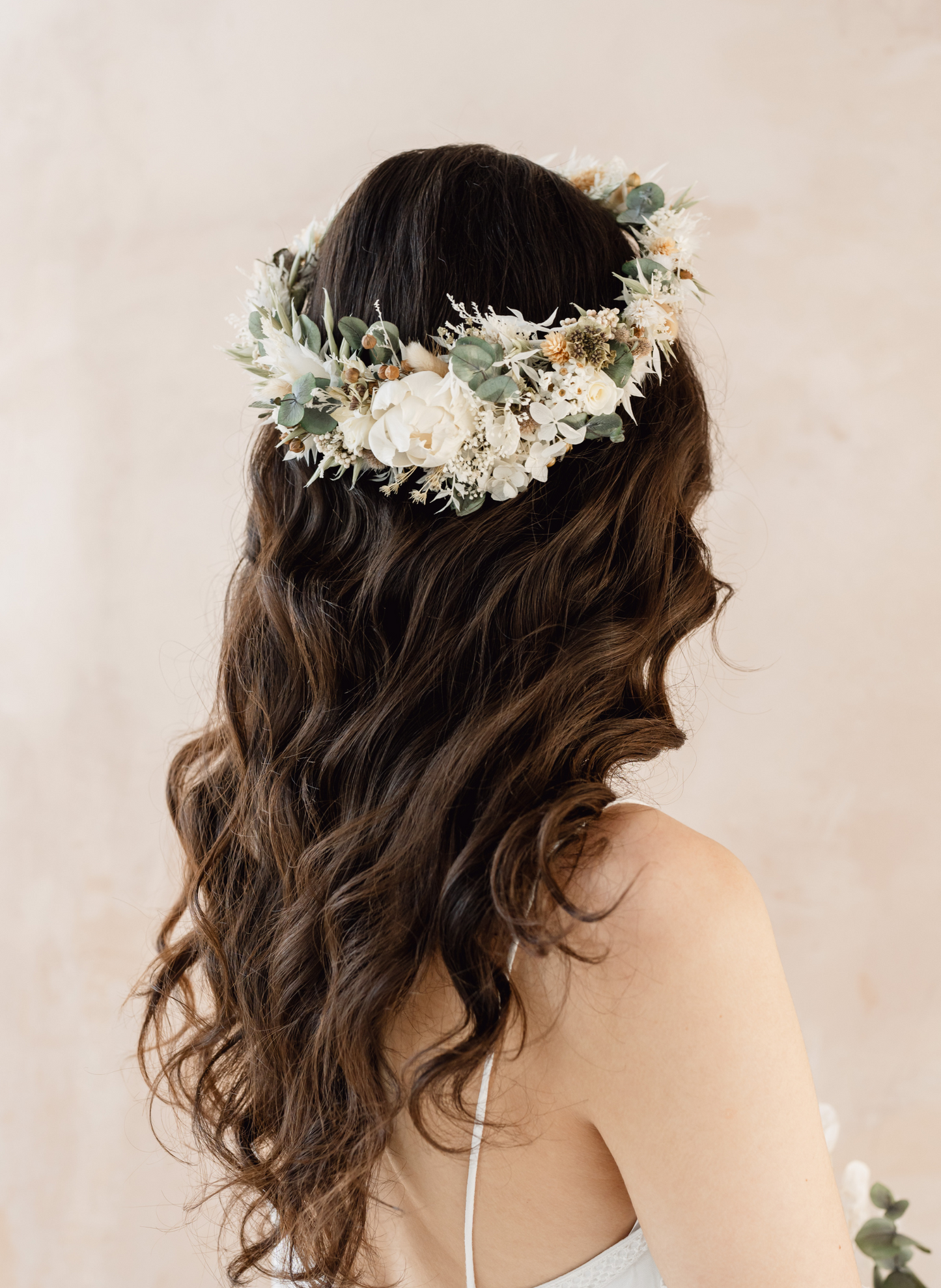 Dakota Ivory and Sage Wedding Dried Flower Crown