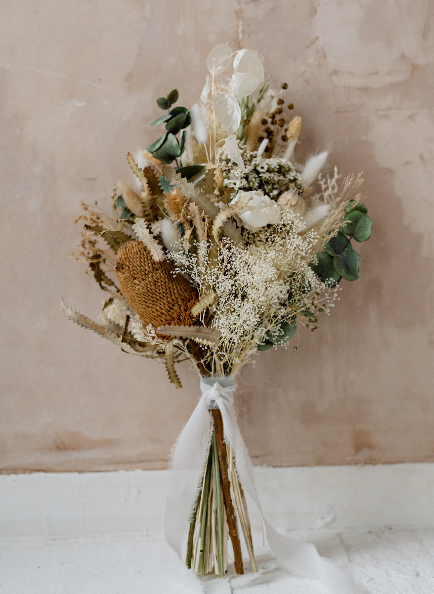 Dakota elopement flat back dried flower wedding bridal bouquet 3