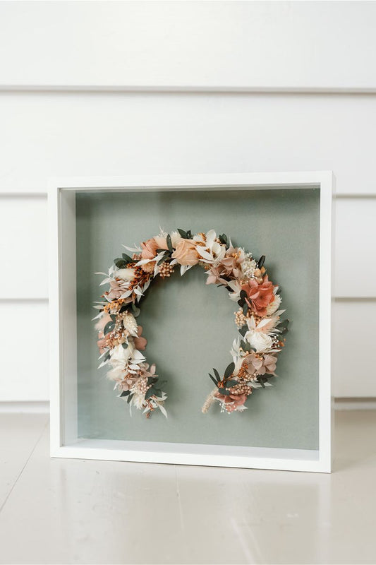 dried flower framing kit for displaying your wedding hair accessory