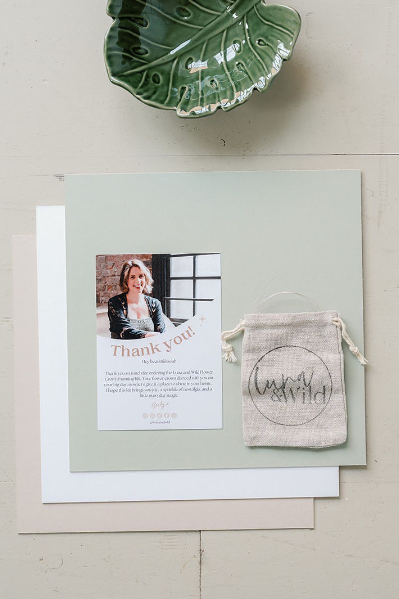 Luna and Wild dried flower framing kit mount board colour options, ivory sage and stone