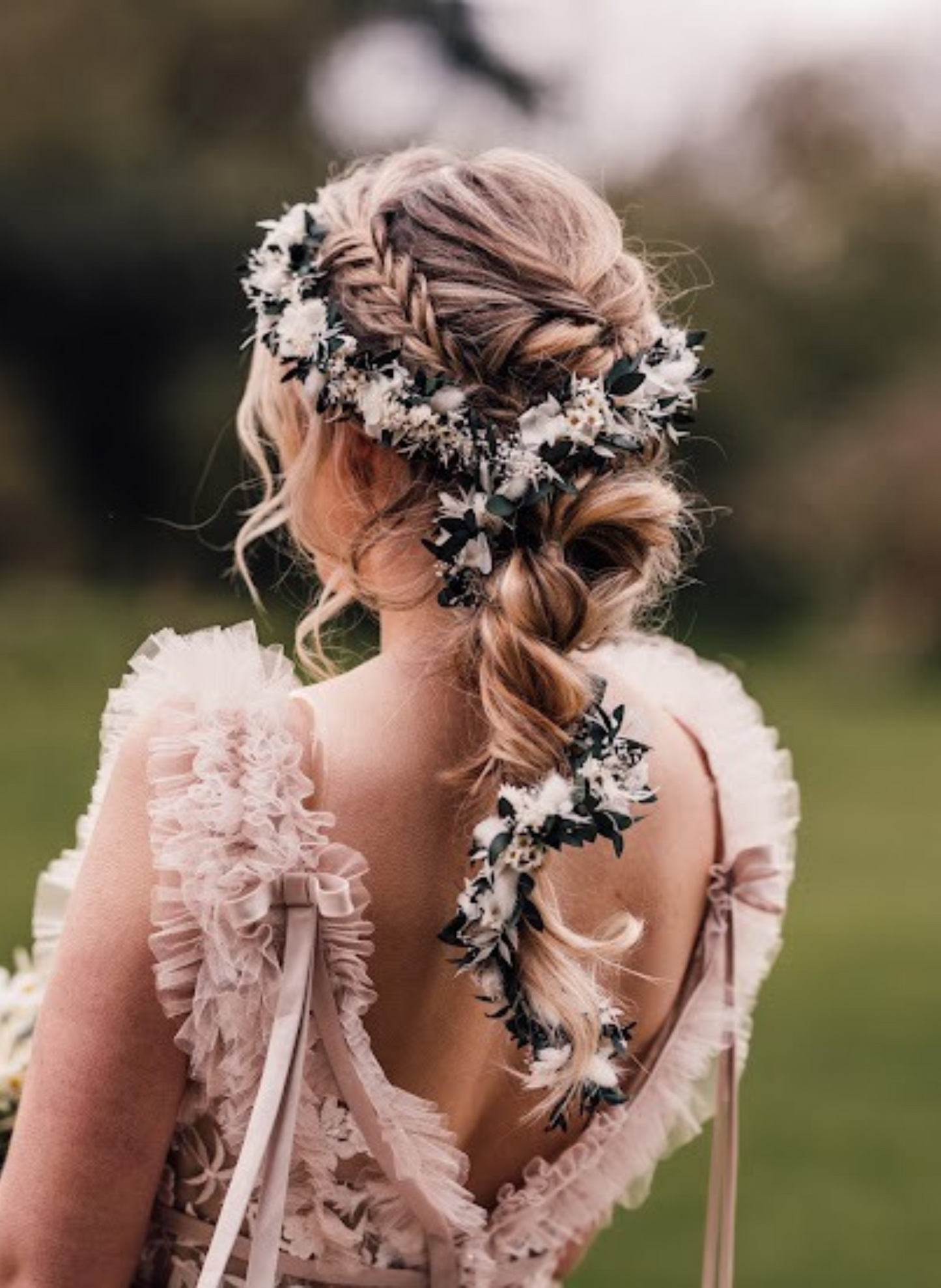 Ella Eucalyptus Dried Flower Bridal Wedding Hair Vine Accessory