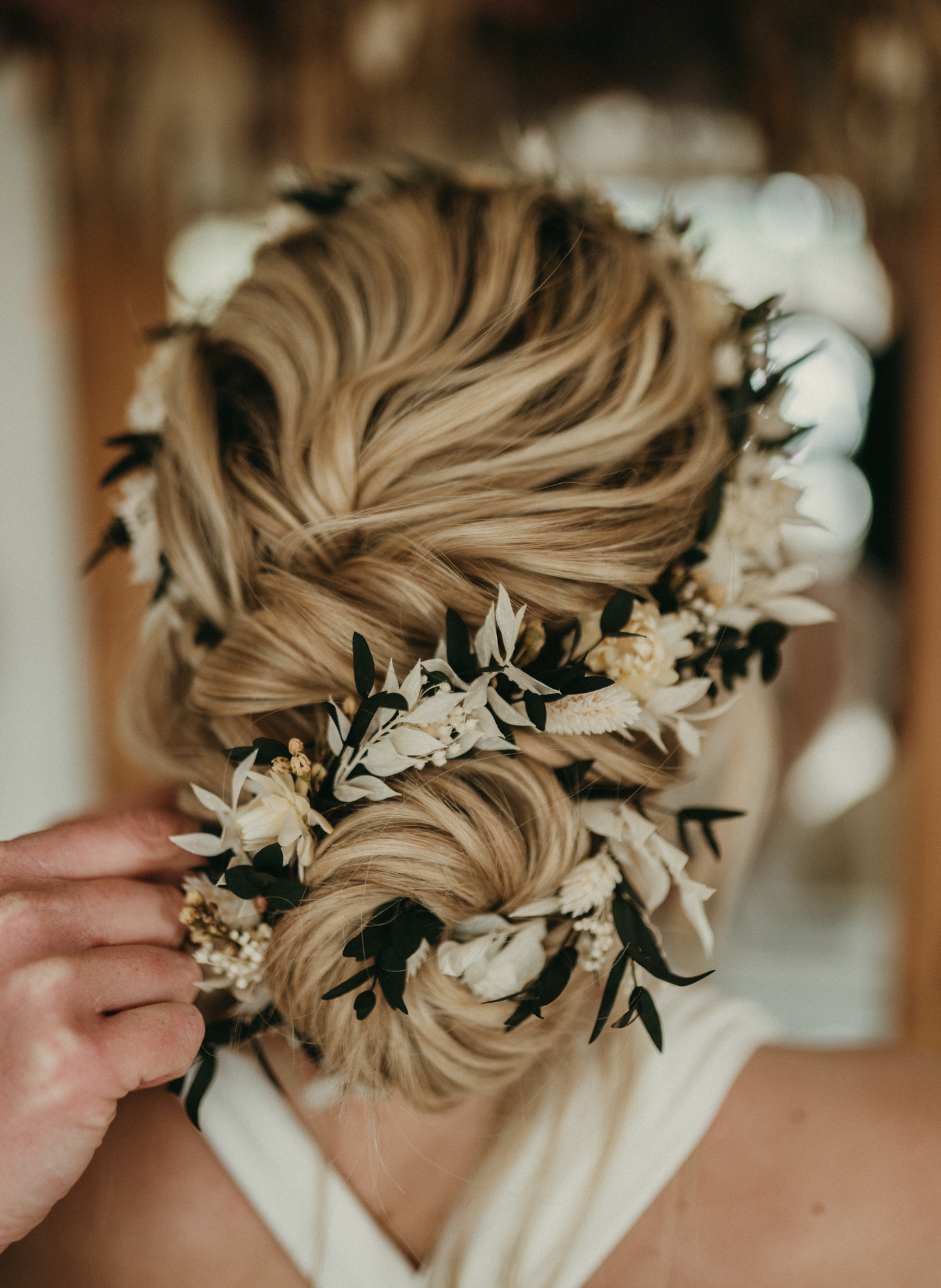 Ella Eucalyptus Dried Flower Bridal Wedding Hair Vine Accessory 2