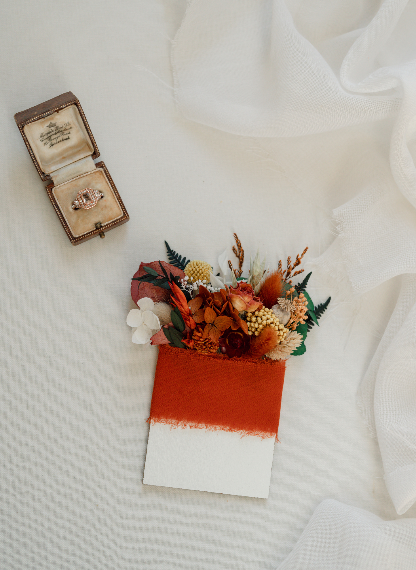 Ember Autumnal Dried Flower Wedding Pocket Square Meadow 1