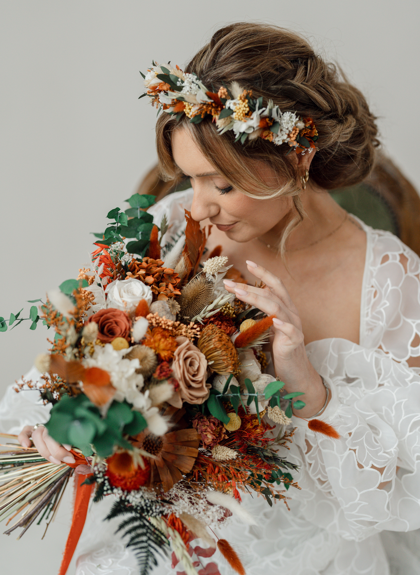 Ember Autumnal Dried and Preserved Bridal Bouquet 1