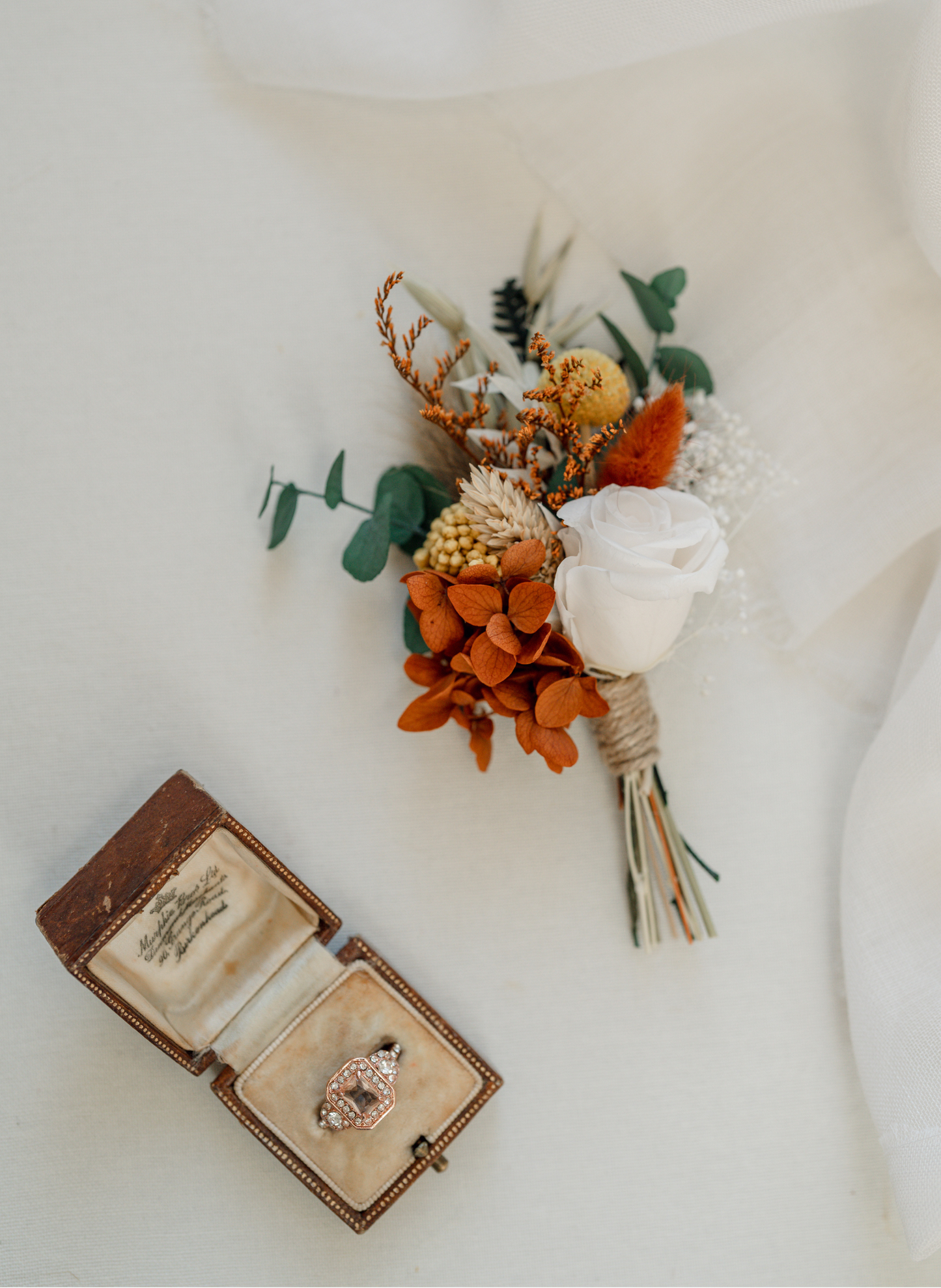 Ember Autumnal Wedding Dried Flower Buttonhole/ Boutonnière