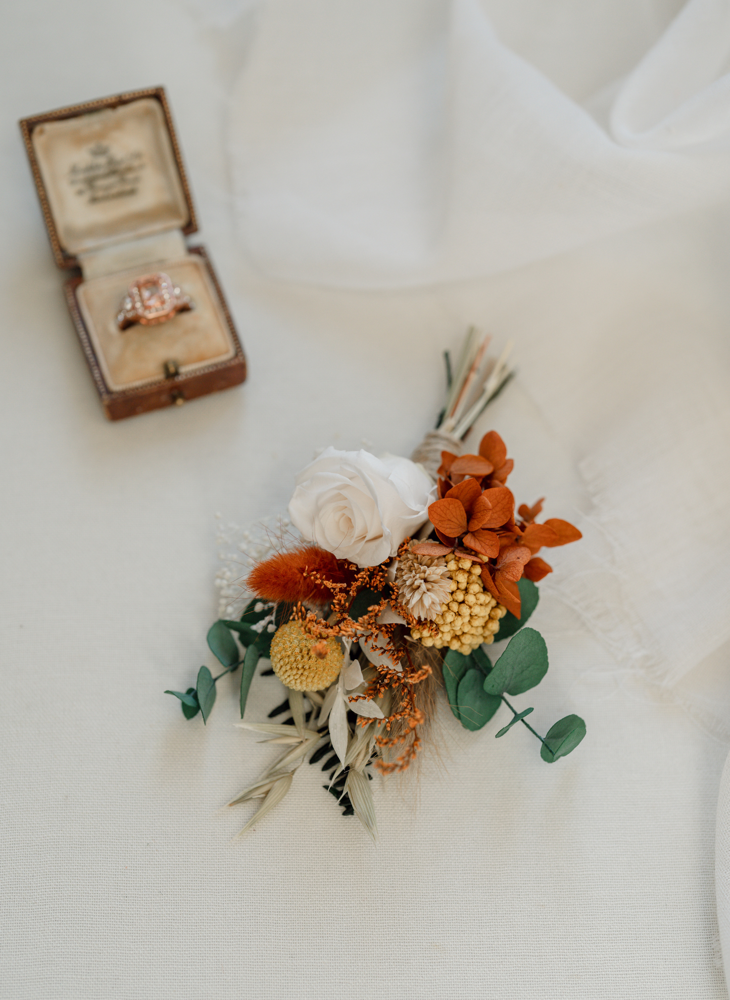 Ember Autumnal Wedding Dried Flower Buttonhole/ Boutonnière 1