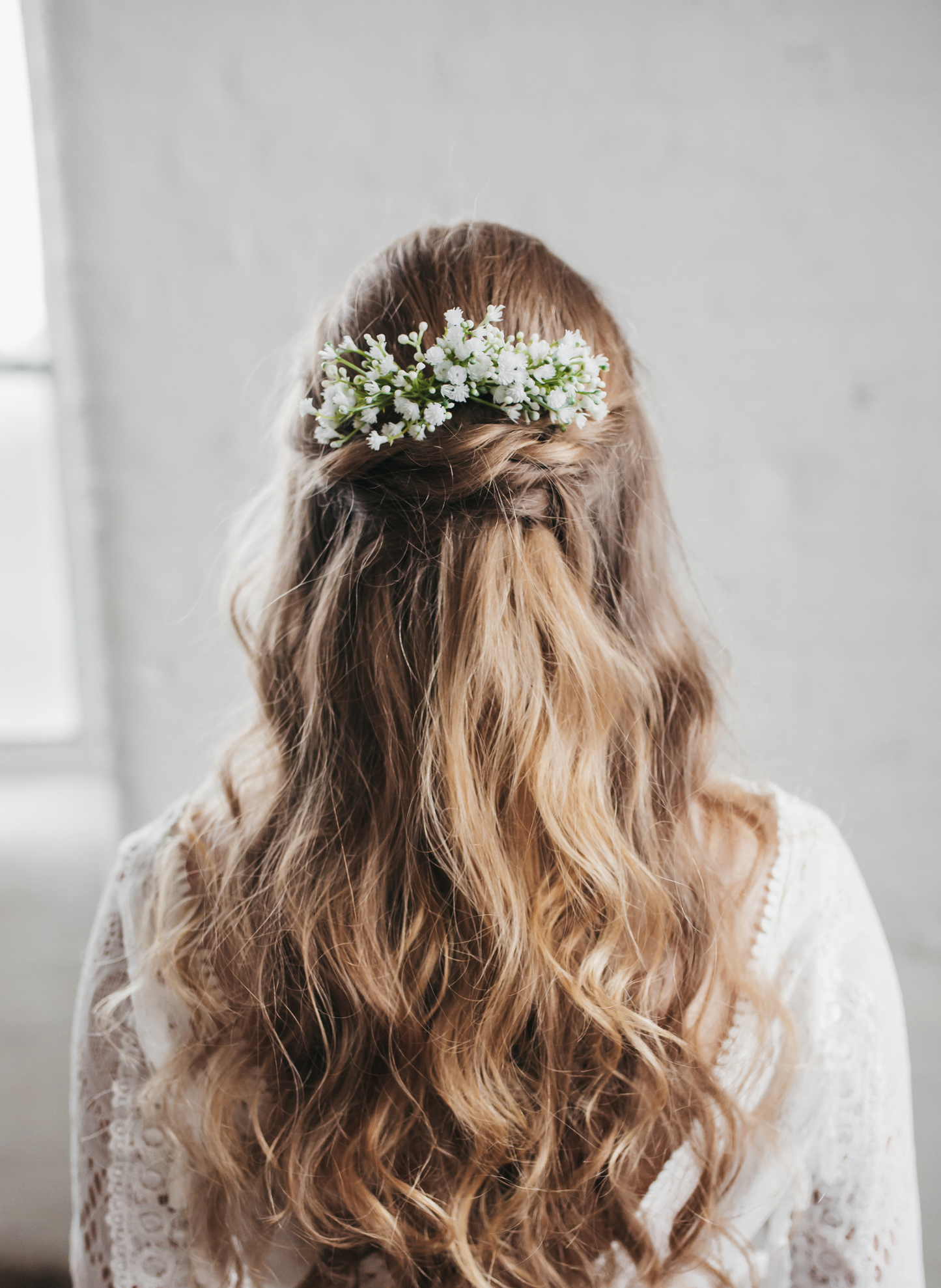 Eva Gypsophila Babies Breath Wedding Bridal Flower Hair Comb