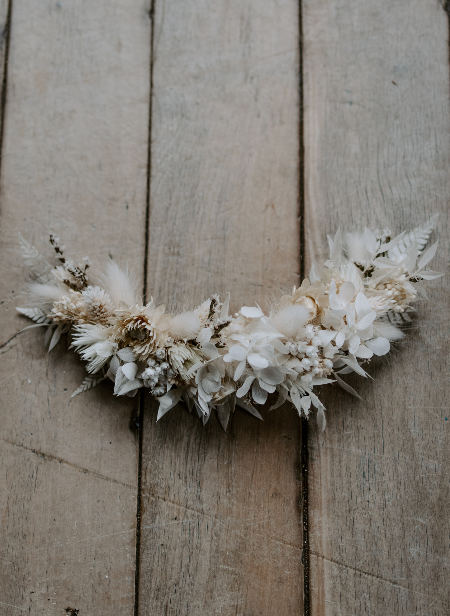 Gigi Half Crown Dried Flower Bridal Wedding Headpiece 2