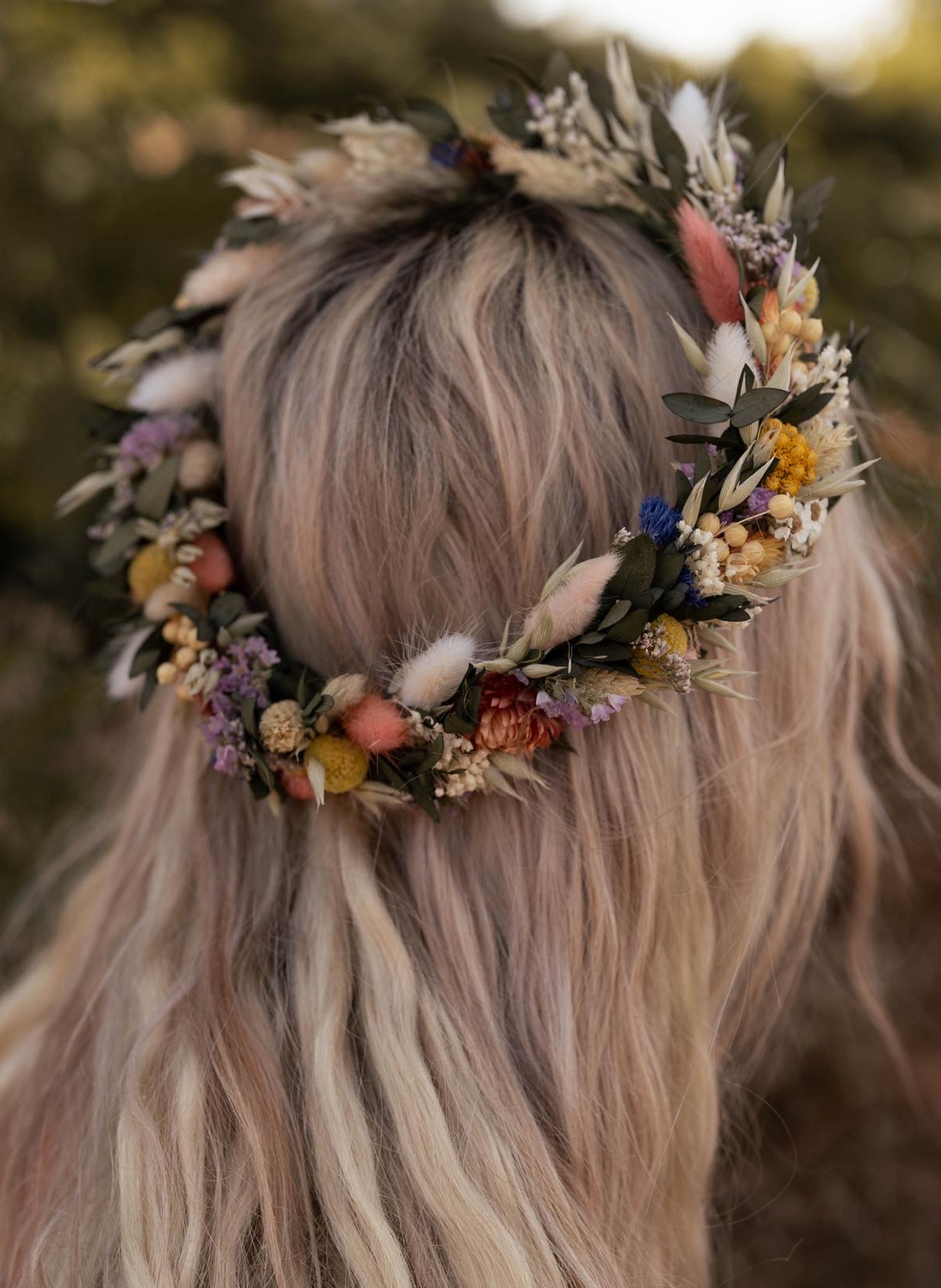 Harlow Summer Dried Flower Crown Wedding Headband 1
