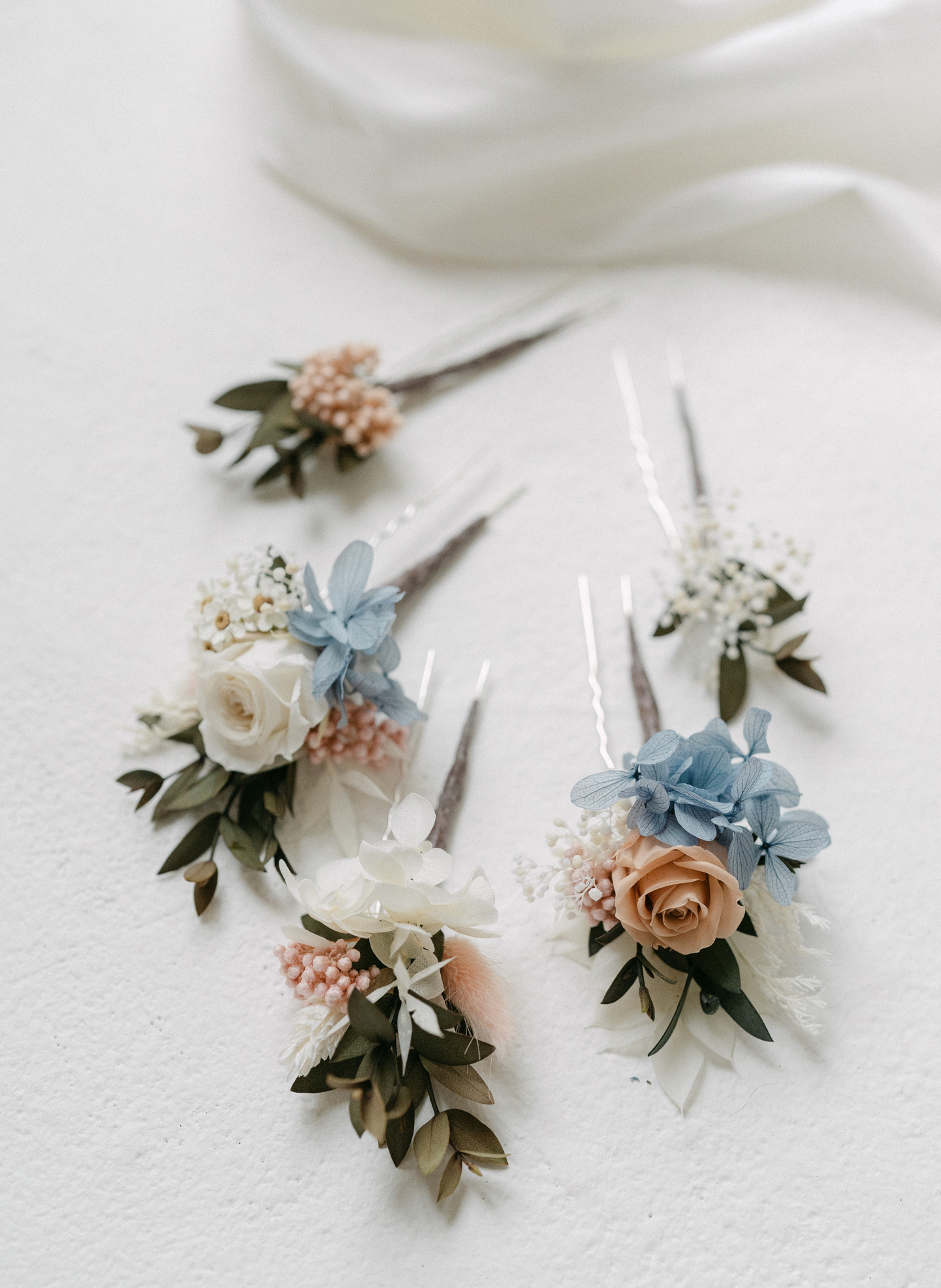 Lark Dried Wildflower Wedding Hair Pin Set 3