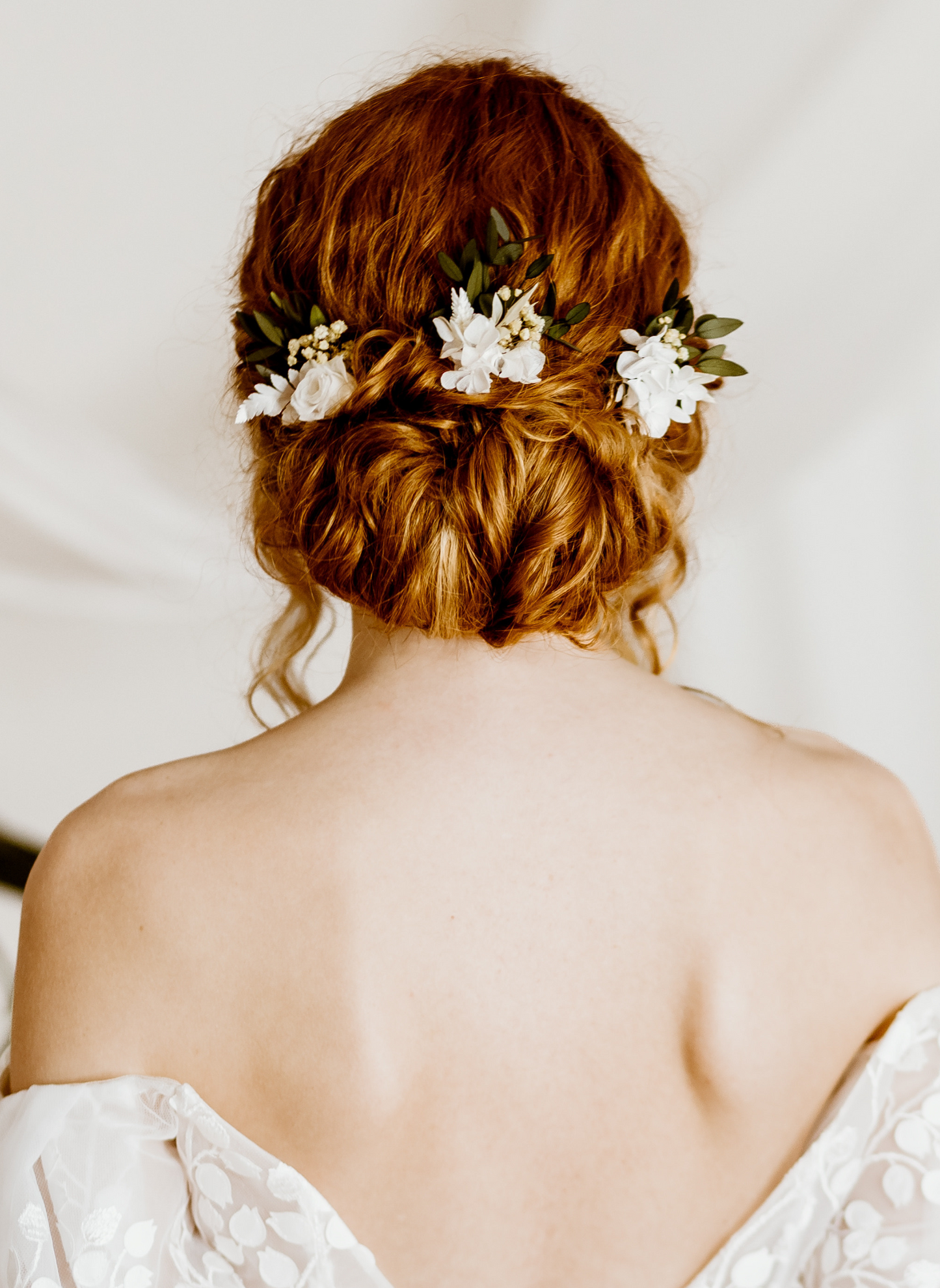 Lola Eucalyptus Preserved Flower Wedding Bridal Hair Pin Set