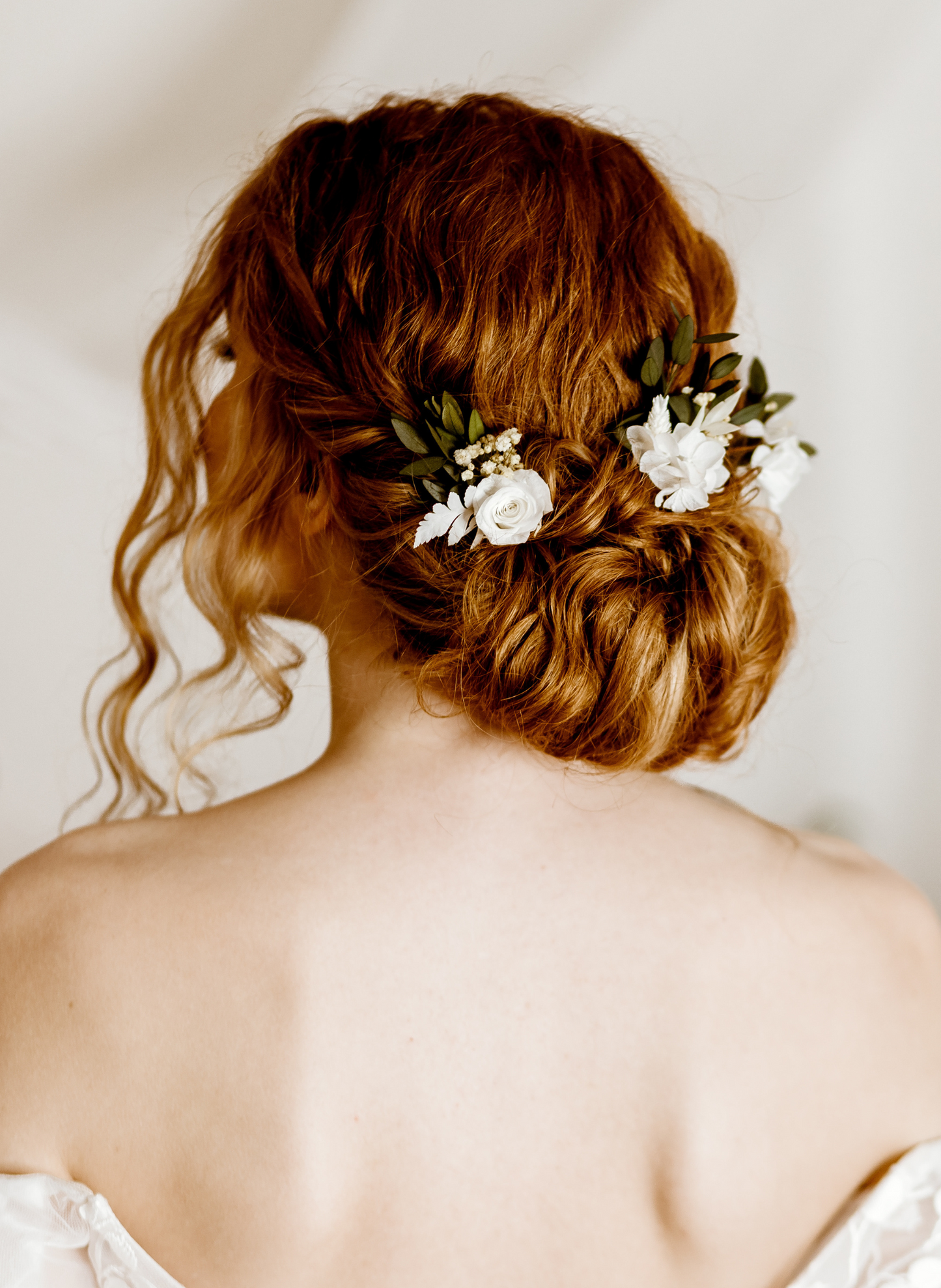 Lola Eucalyptus Preserved Flower Wedding Bridal Hair Pin Set 2
