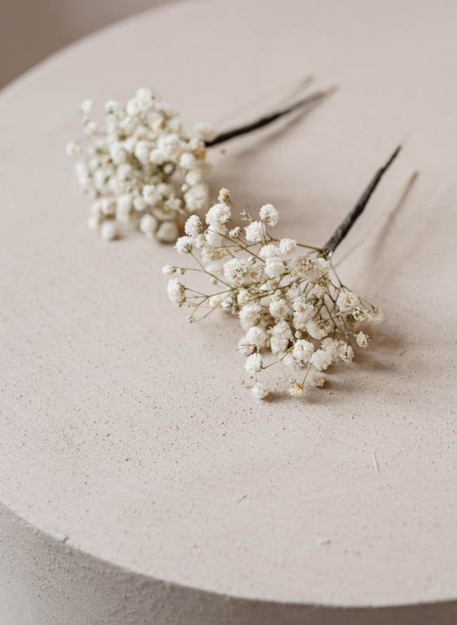 Marley Preserved Gypsophila Babies Breath Wedding Hair Pins 2