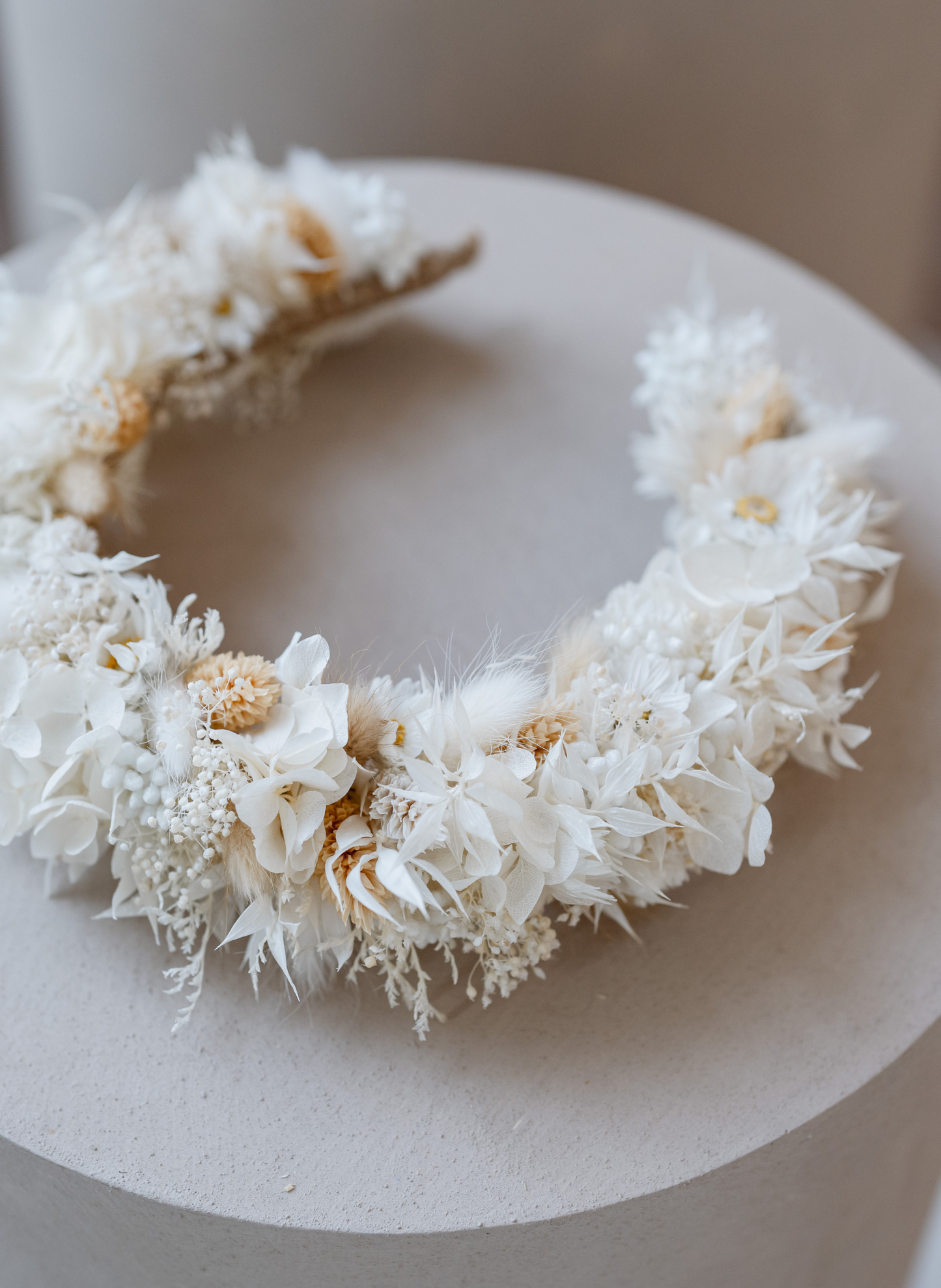 Matilda Ivory Bridal Dried Flower Crown Wedding Headband 2