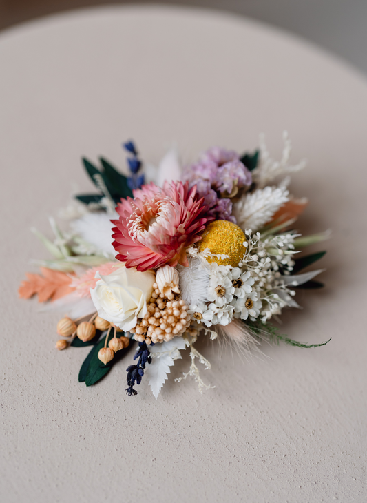 Melody Pastel Dried Flower Wedding Bridal Hair Clip