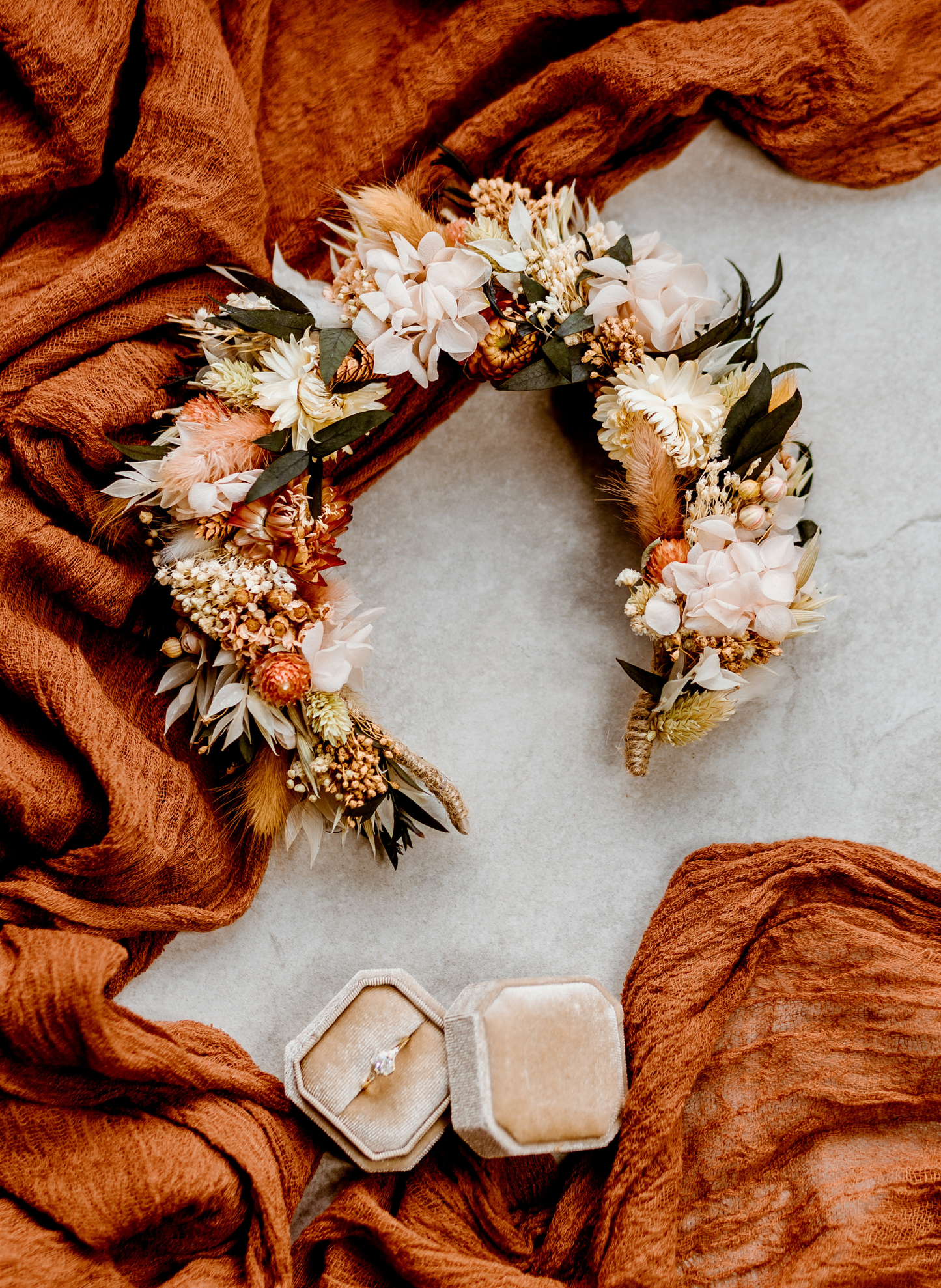 Mira Autumn Dried Flower Crown Wedding Bridal Headband 2