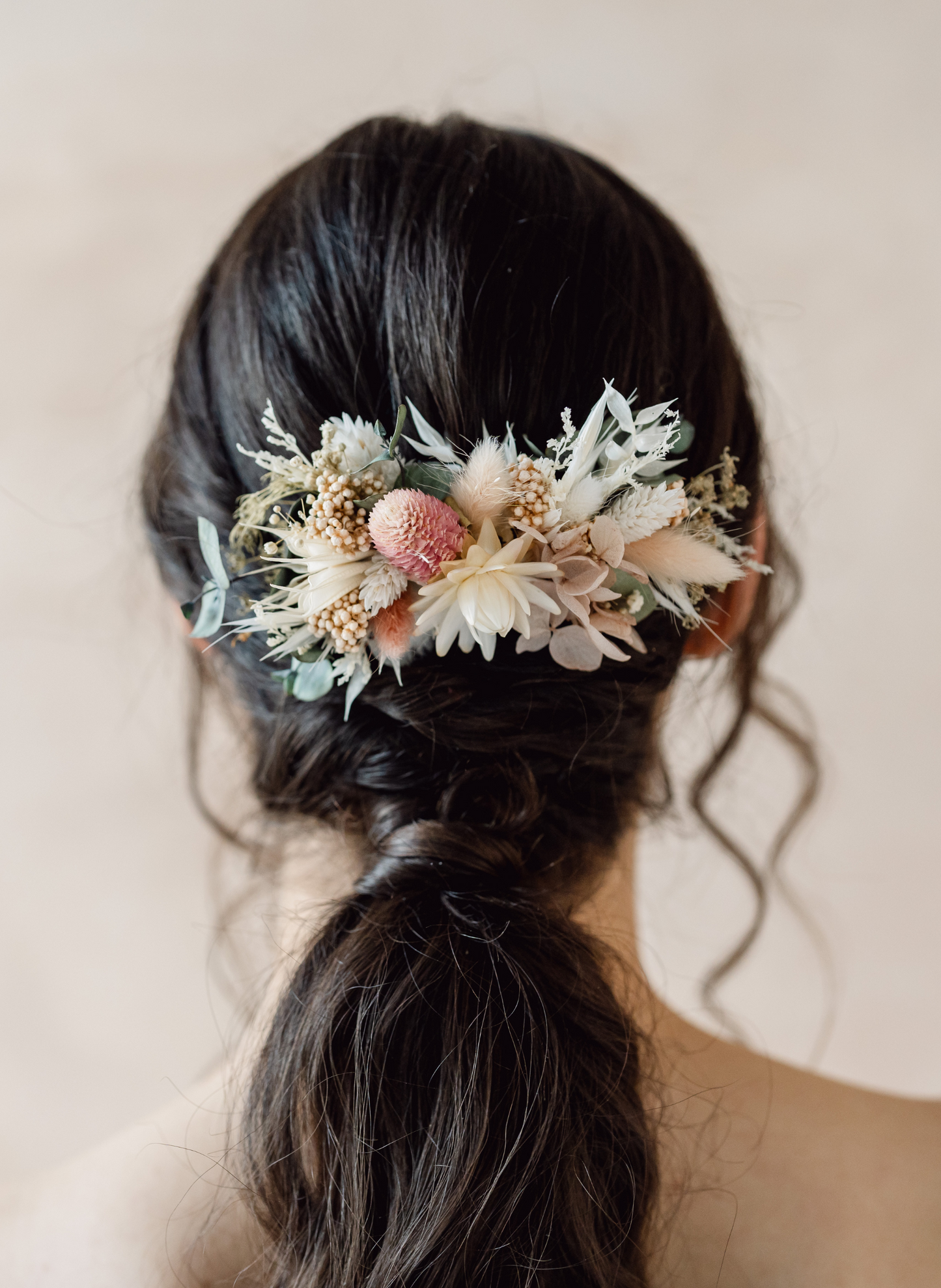 Payton Bohemian Dried Flower Wedding Bridal Hair Comb