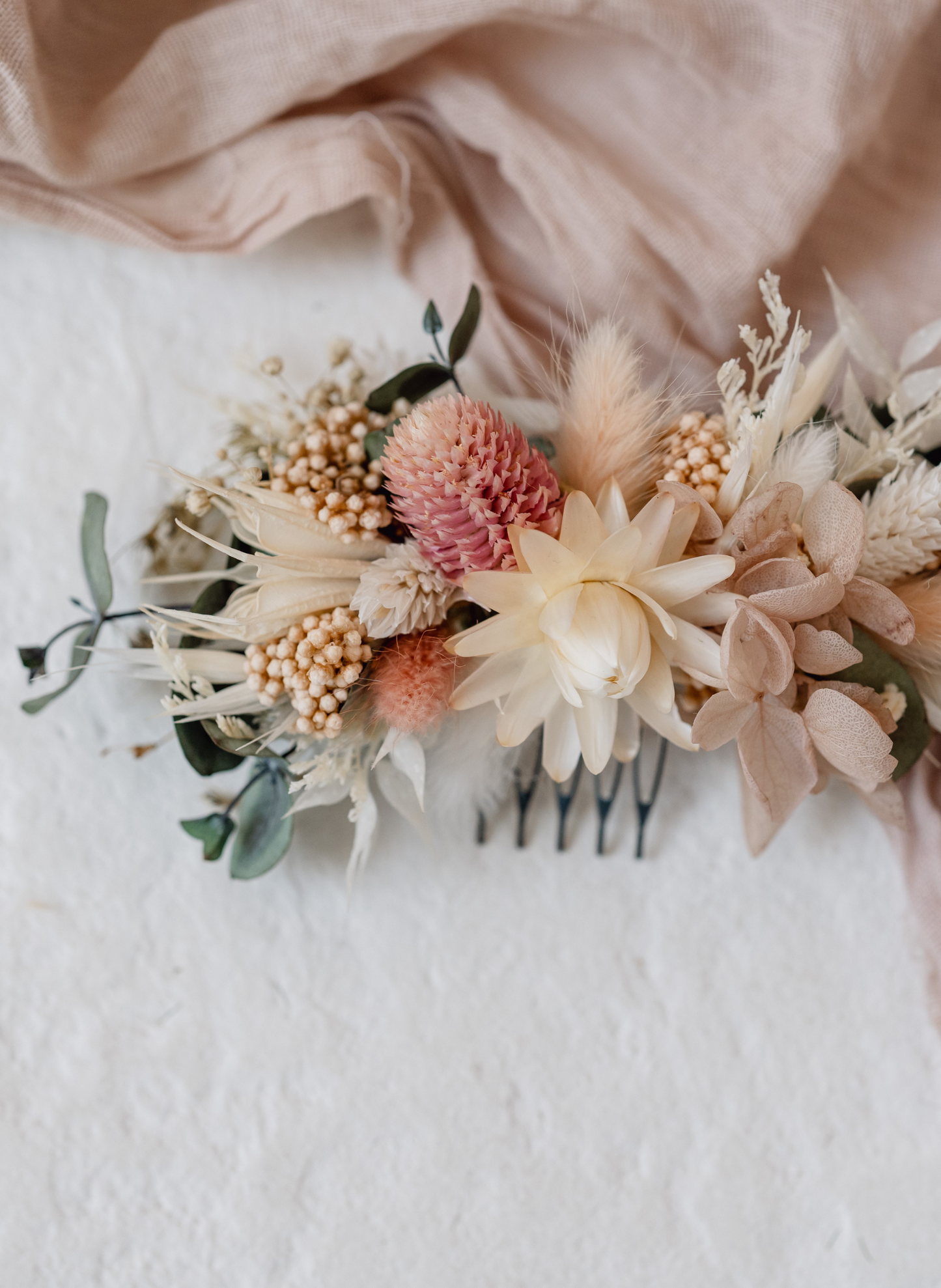 Payton Bohemian Dried Flower Wedding Bridal Hair Comb 2