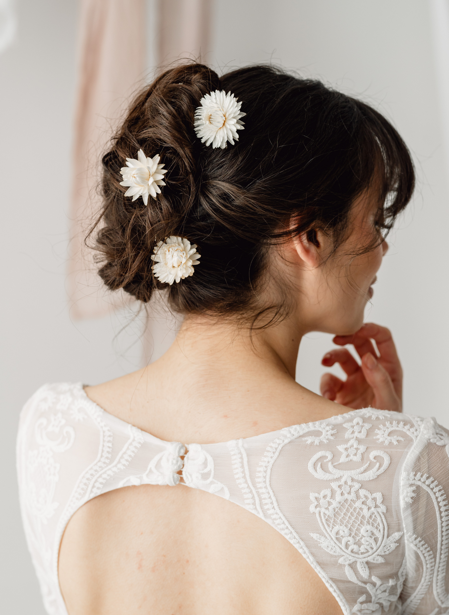 Pippa Dried Straw Flower Helichrysum Wedding Bridal Hair Pins