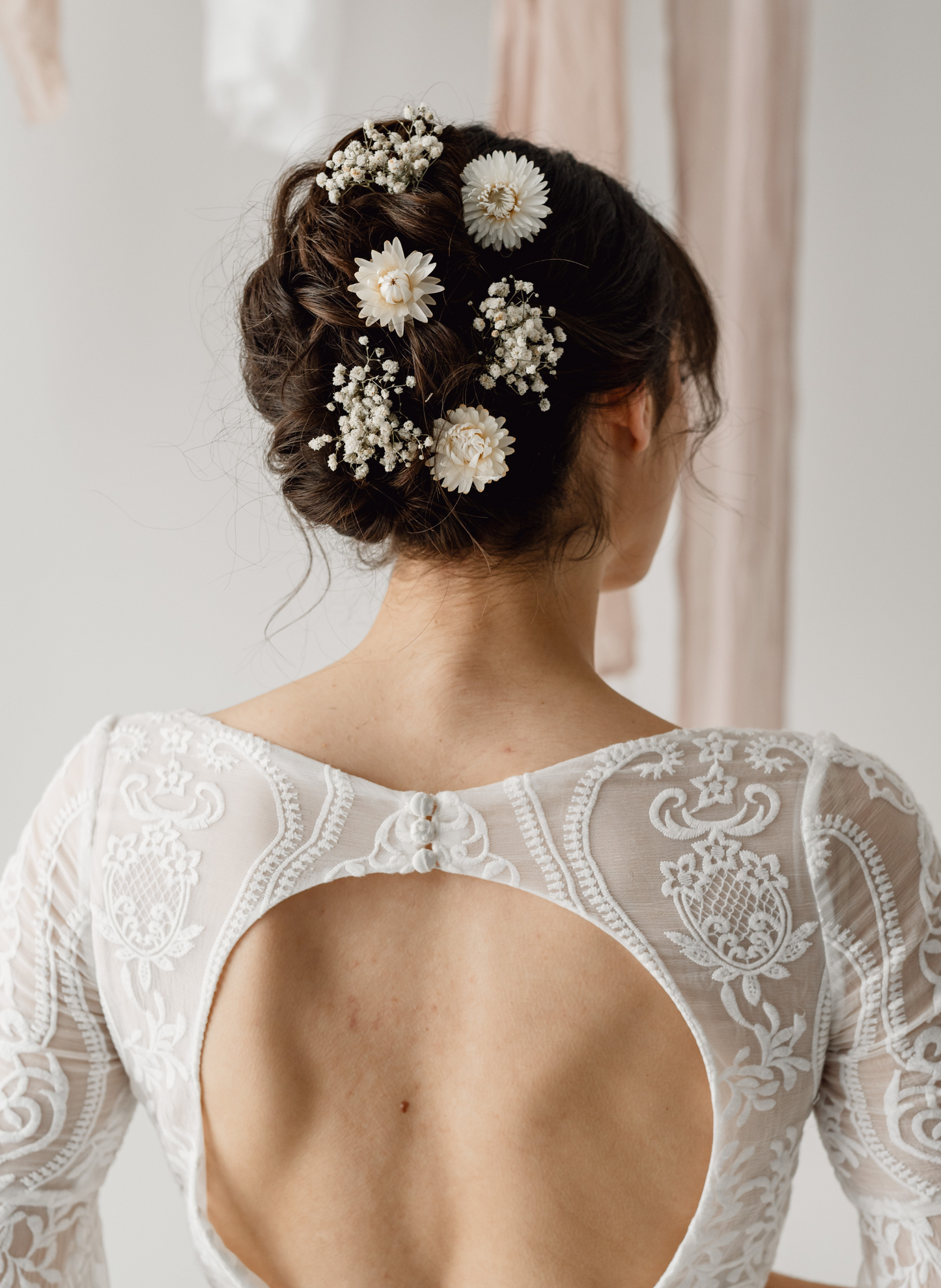 Pippa Dried Straw Flower Helichrysum Wedding Bridal Hair Pins 1