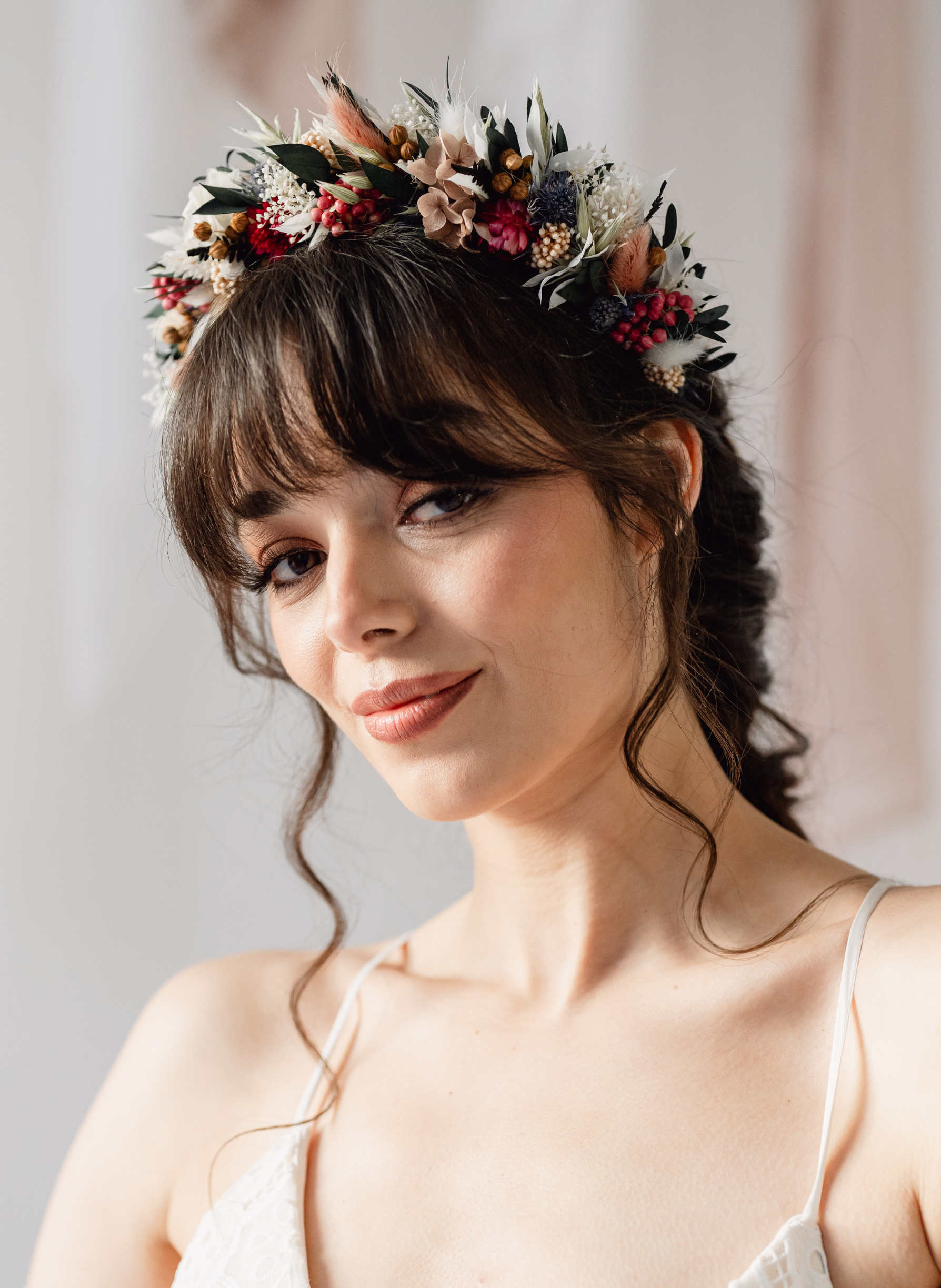 Rue Berry Bridal Dried Flower Crown Wedding Headband 1