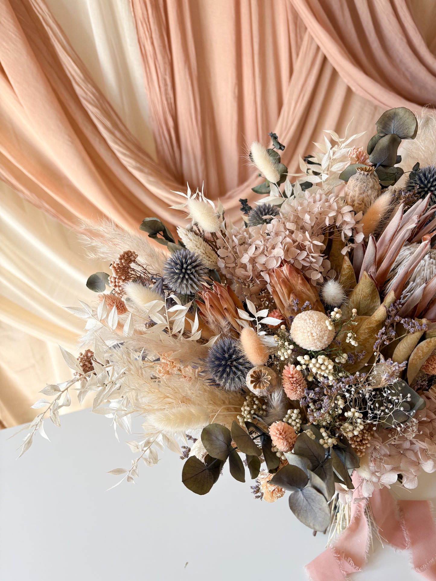 Sample Sale: Eloise King Protea Dried Flower Bridal Bouquet - Photoshoot Piece 1