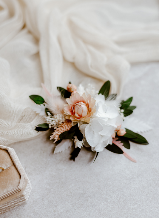 Saskia Pink Dried Flower Wedding Bridal Hair Clip