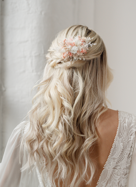 Soho Pastel Pink Wedding Dried Flower Hair Clip
