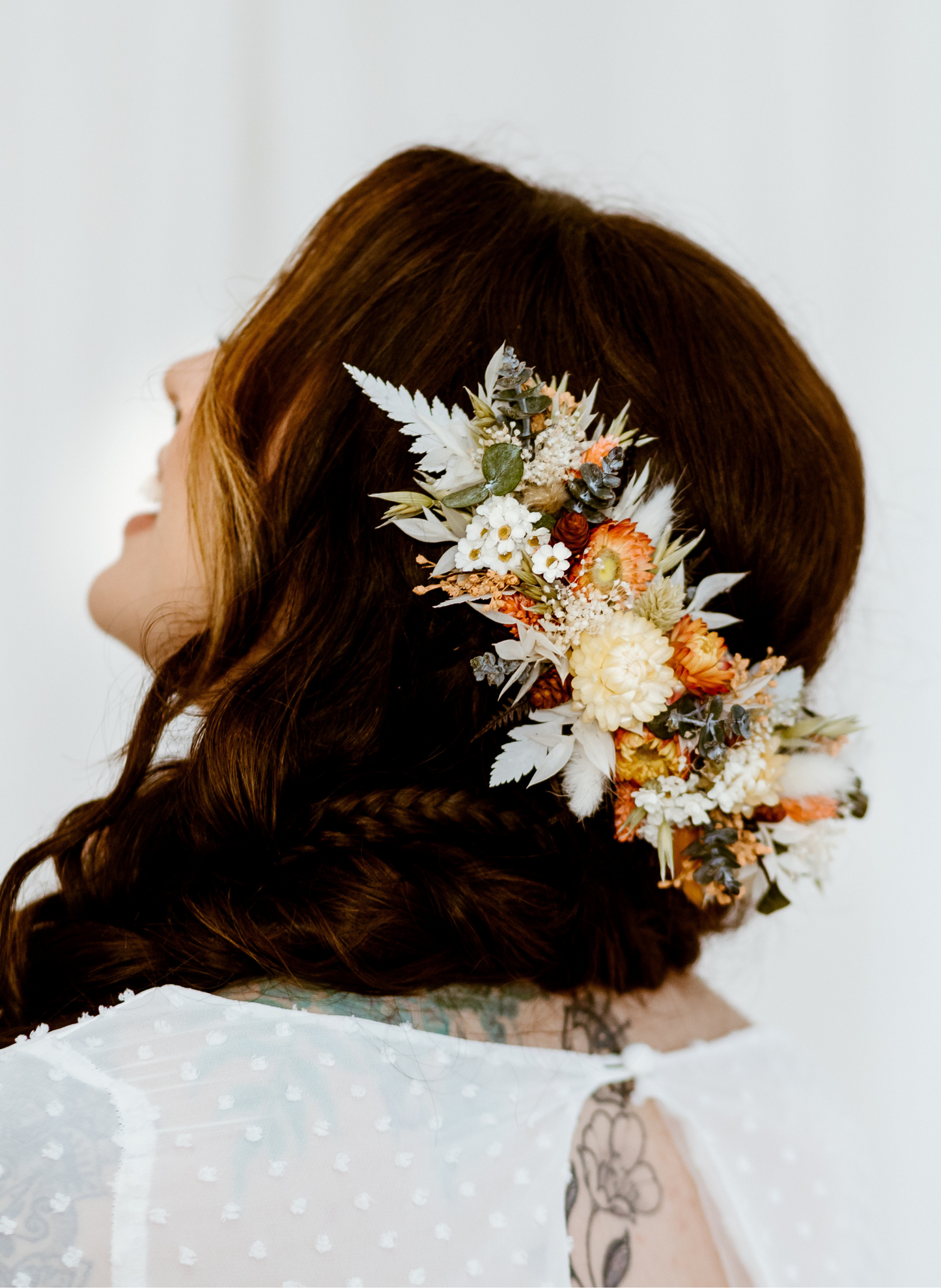 Solstice Autumnal Dried Flower Half Crown Wedding Bridal Headpiece