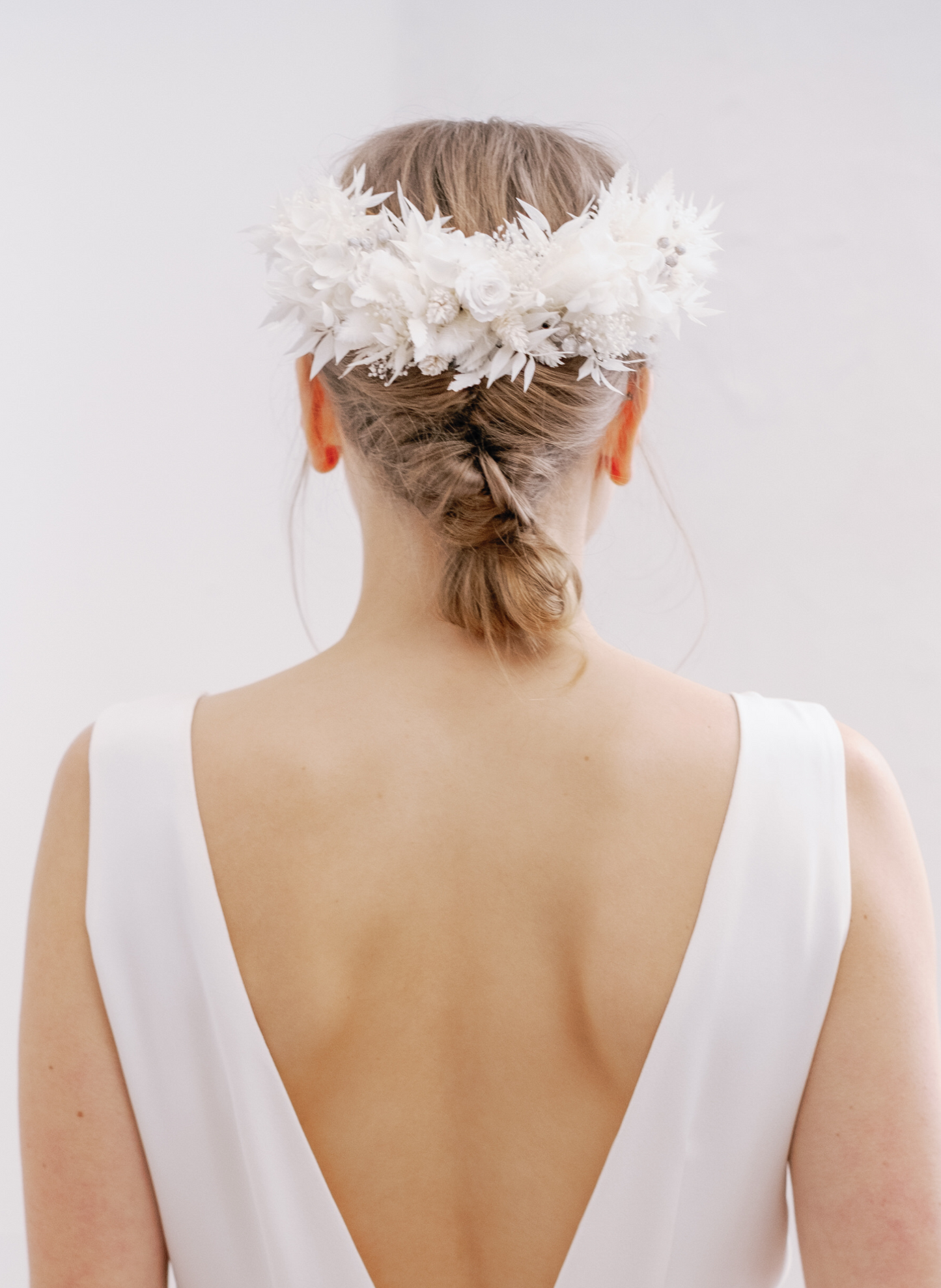 Star White Bridal Dried Flower Wedding Headpiece 1