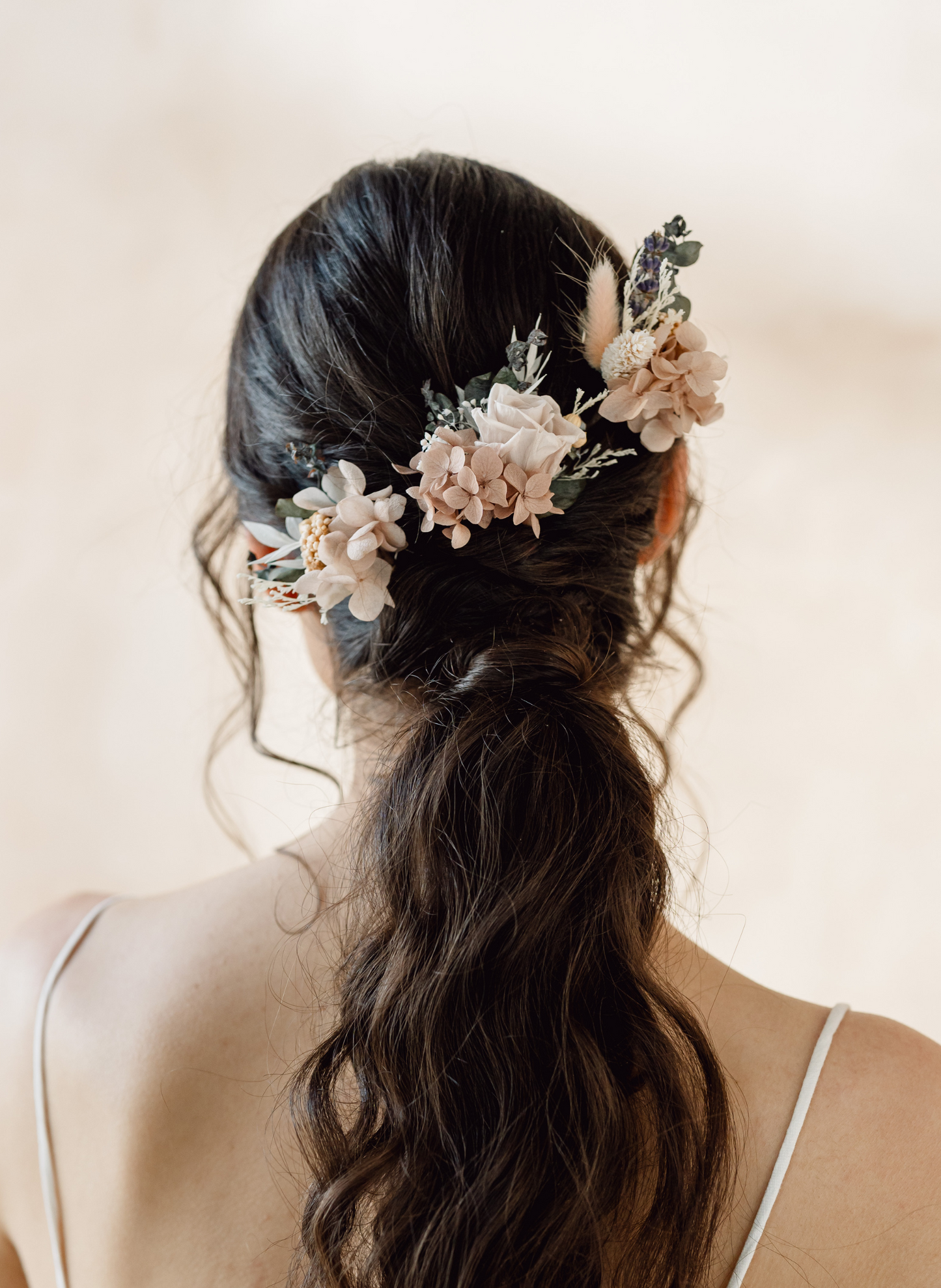 Tabitha Dusky Pink Rose Dried Flower Wedding Hair Pin Set
