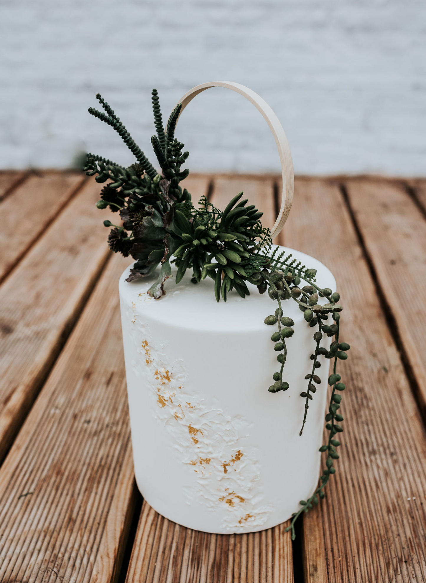 Trailing Succulent Botanical Wedding Cake Topper 1