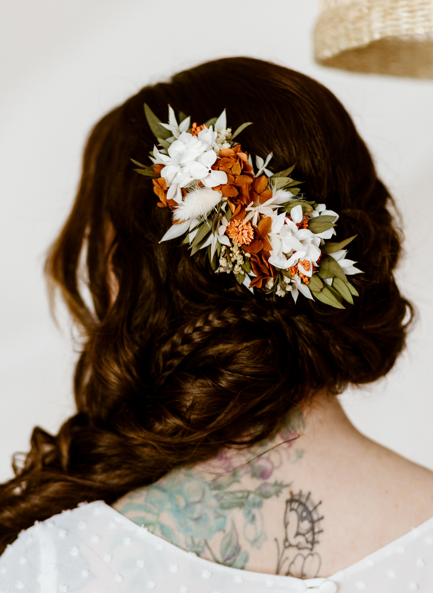 Soleil Rust Preserved Flower Wedding Bridal Headpiece