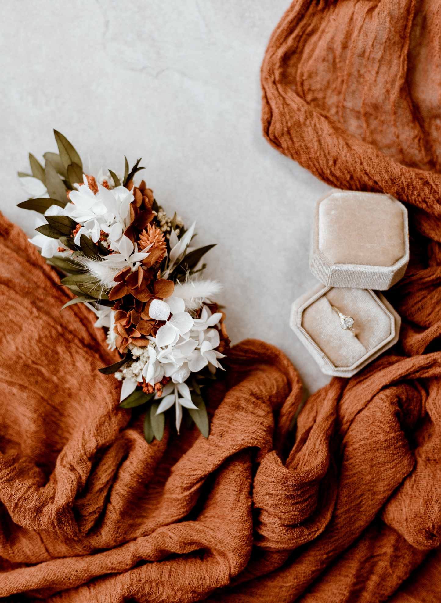 Soleil Rust Preserved Flower Wedding Bridal Headpiece