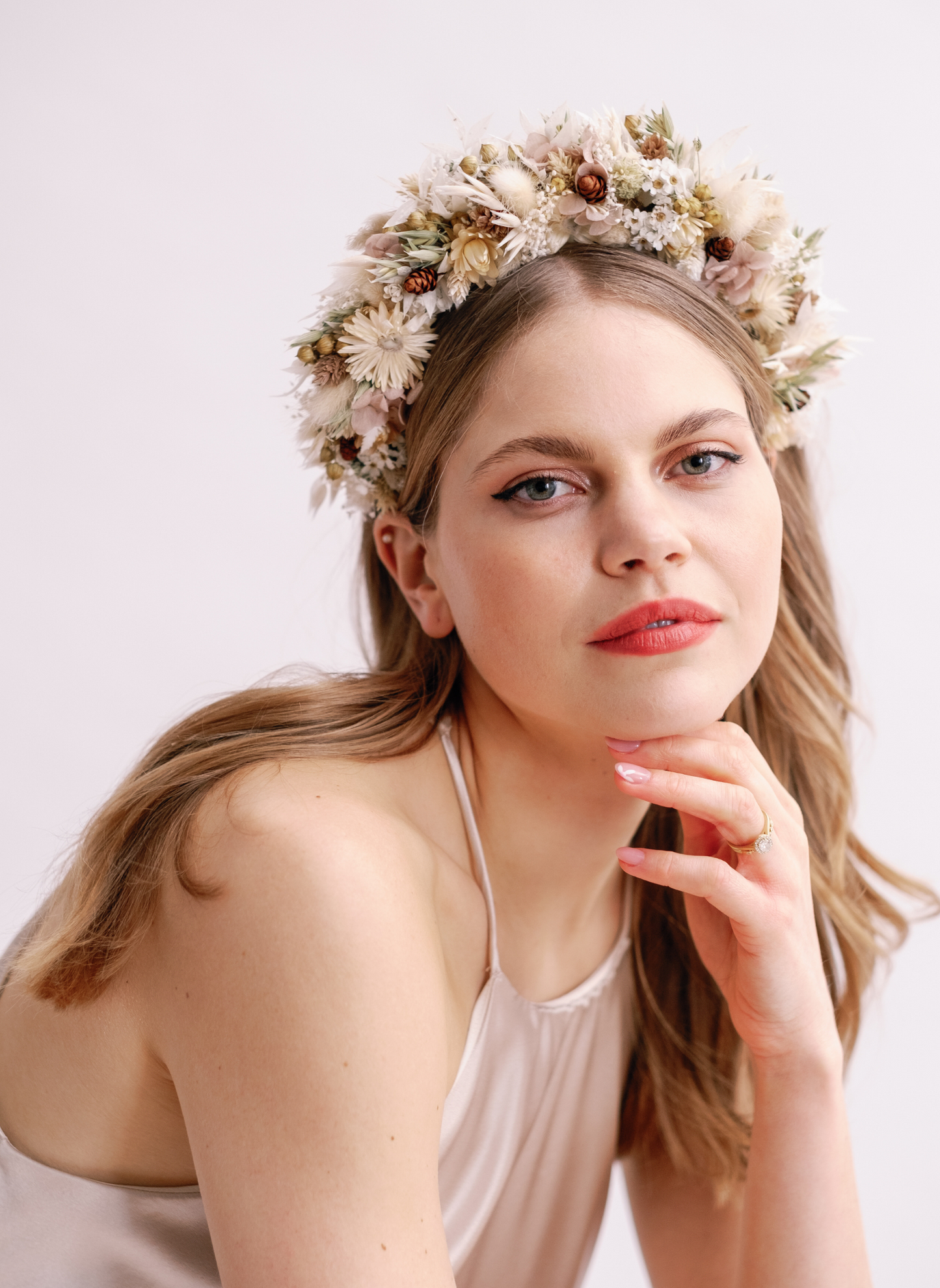 Paisley Boho Bridal Dried Flower Crown Wedding Headband