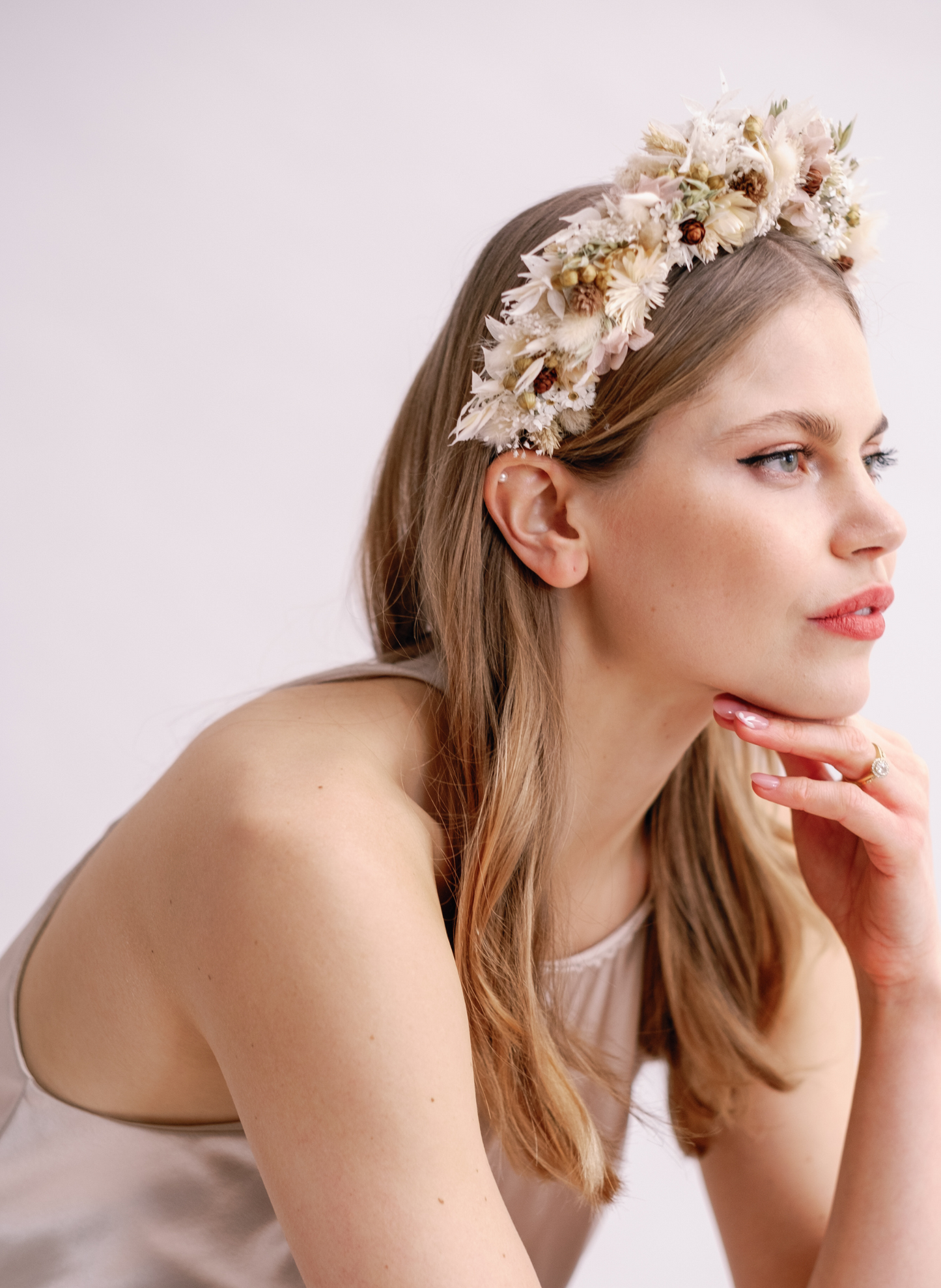 Paisley Boho Bridal Dried Flower Crown Wedding Headband